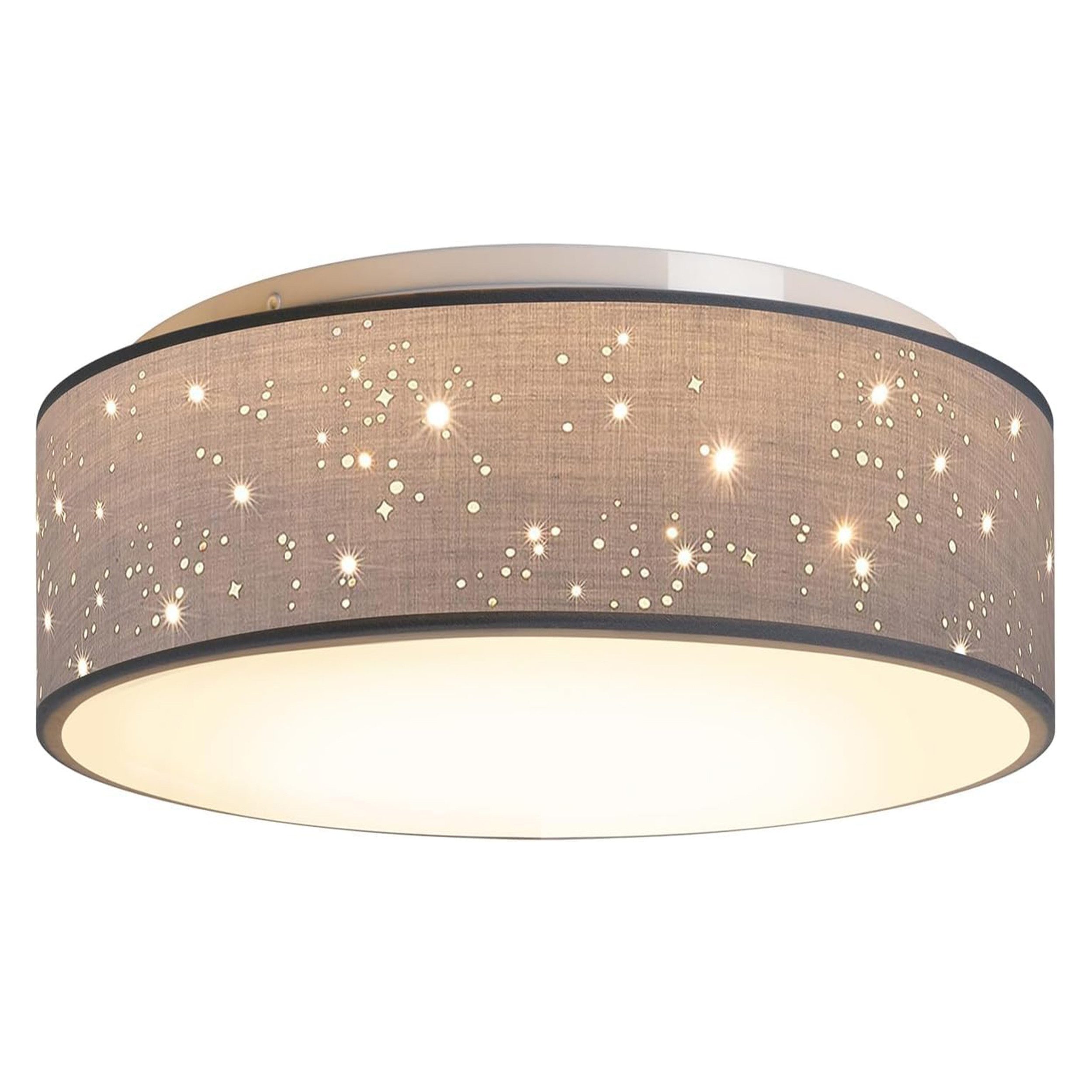 Zedelmaier Lampenschirm Deckenleuchte Deckenlampe Stoff mit Sterne Kinderzimmerlampe, ohne Leuchtmittel, für Kinderzimmer Schlafzimmer Wohnzimmer Flur