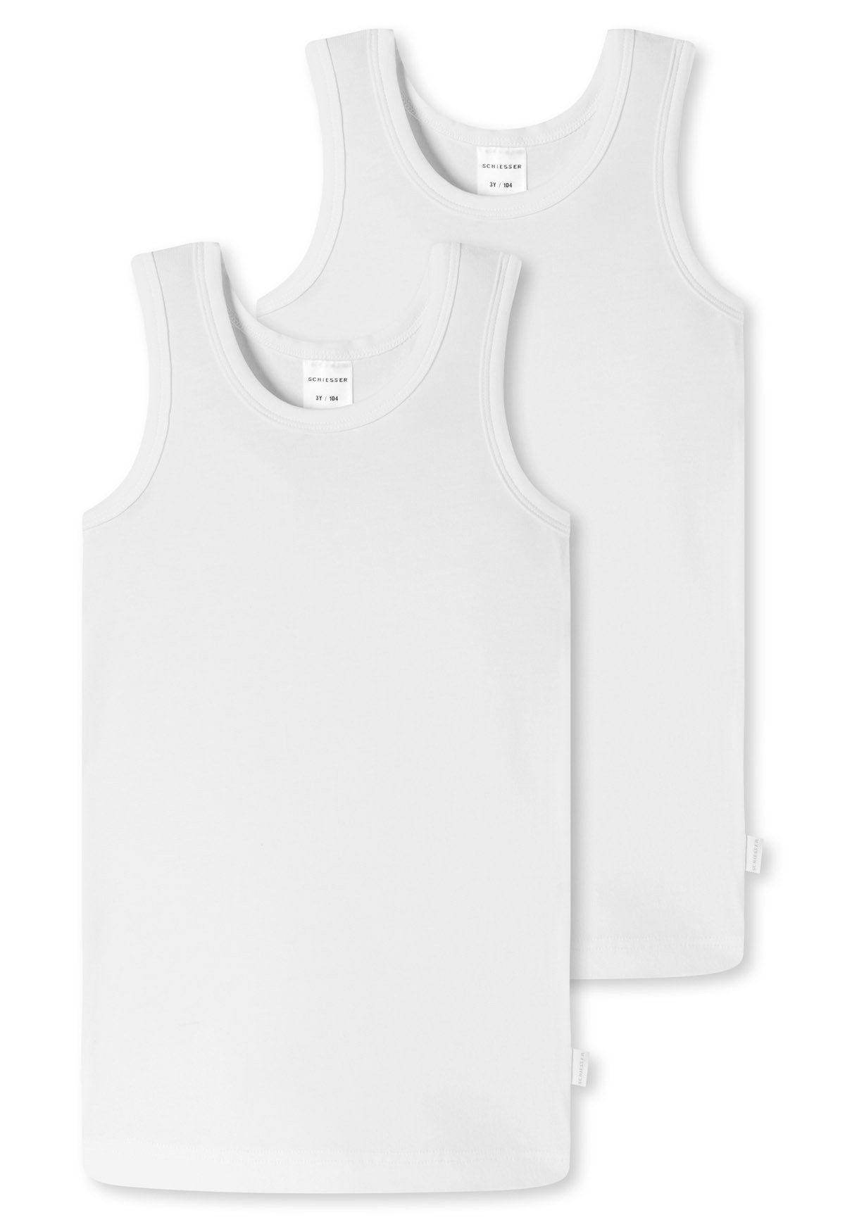 Schiesser Unterhemd Jungen Unterhemd Cotton - Organic Pack 2er Weiß
