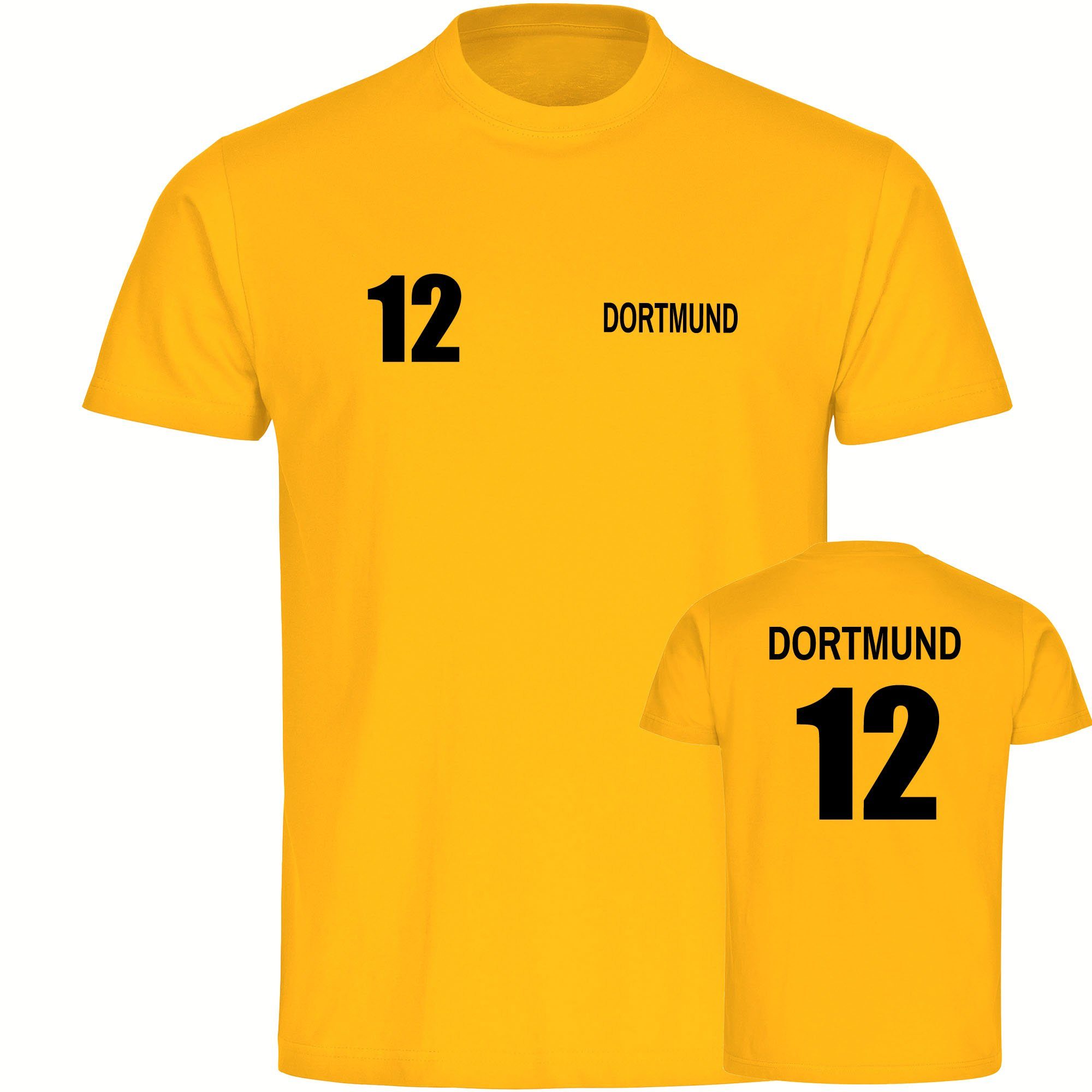 multifanshop T-Shirt Herren Dortmund - Trikot Nummer 12 - Männer