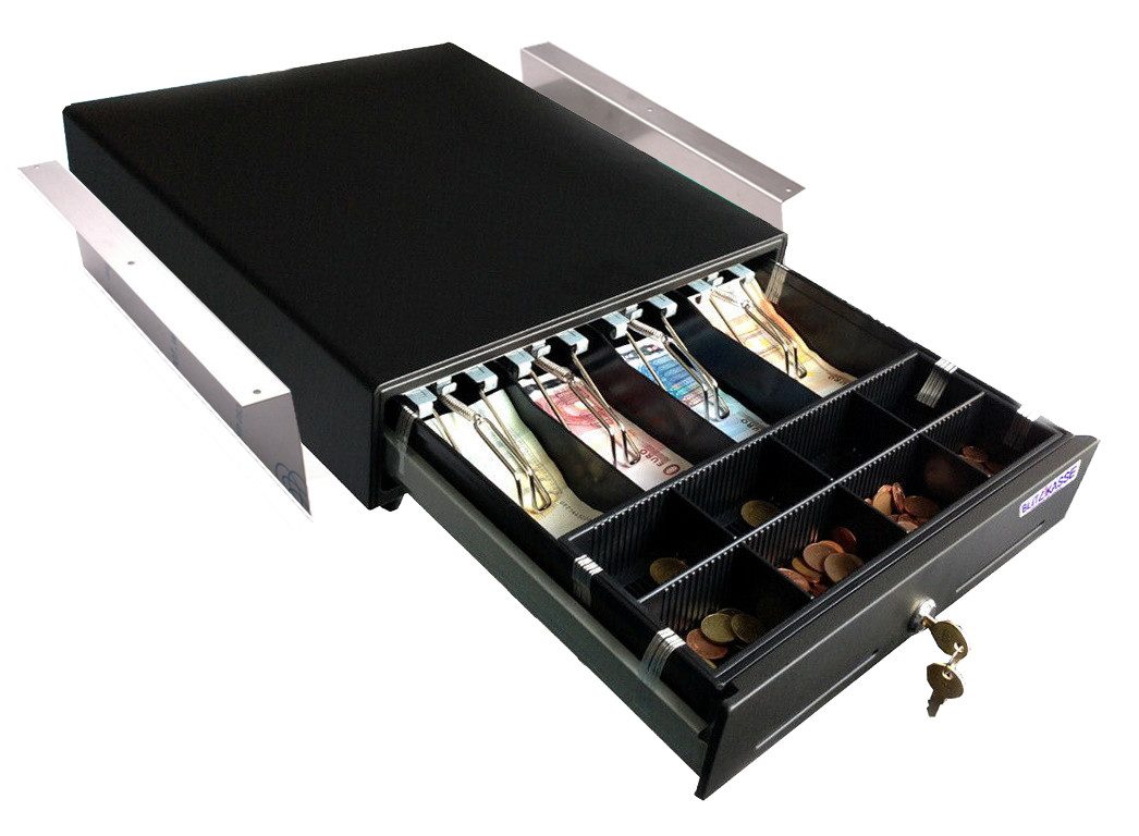 BlitzKasse Geldkassette Kassenlade iQCash350Un RJ-11 35x40x10cm mit Untertischhalterung