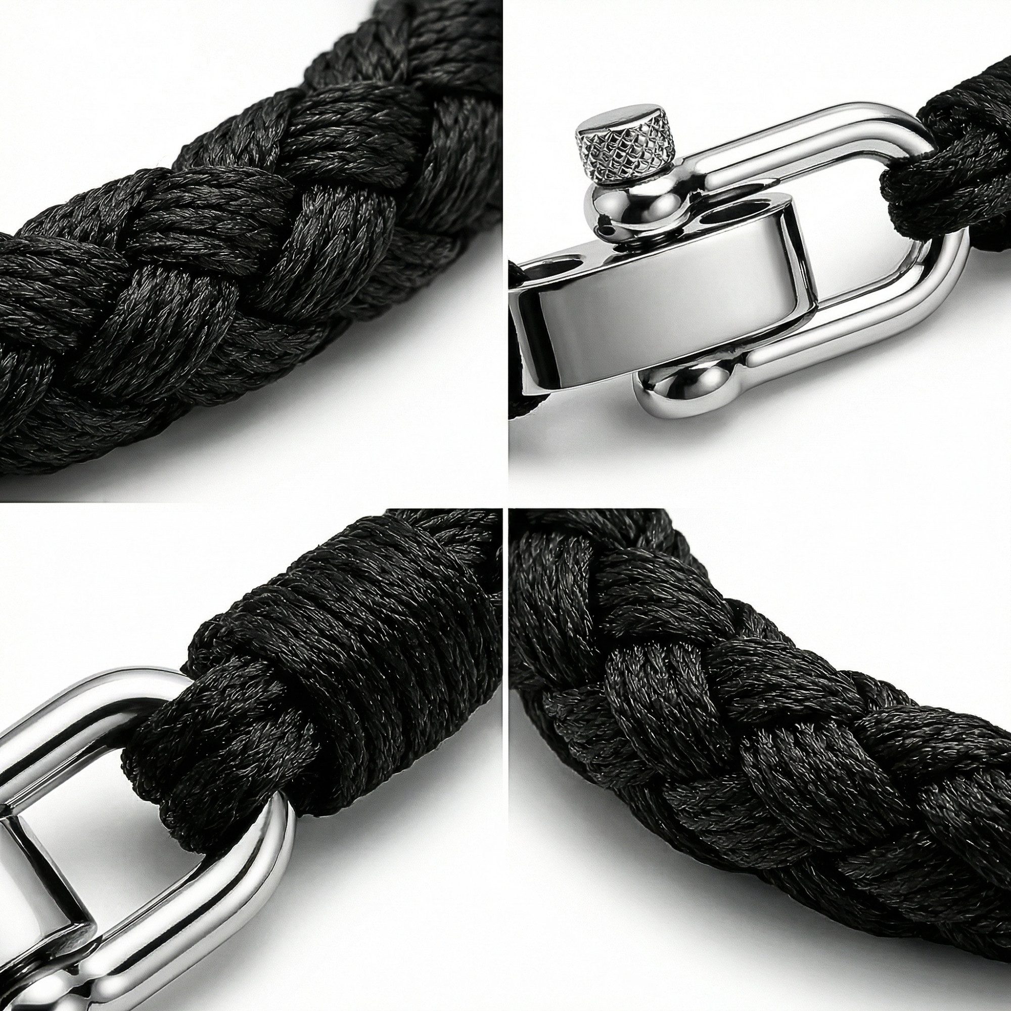 UNIQAL.de Armband aus Segeltau „Küstenlinie Kollektion“ (Maritimes Armband mit Edelstahl Schäkel, Nautischer Stil inspiriert von Meer & Küste, Unisex), Handgefertigt in Deutschland