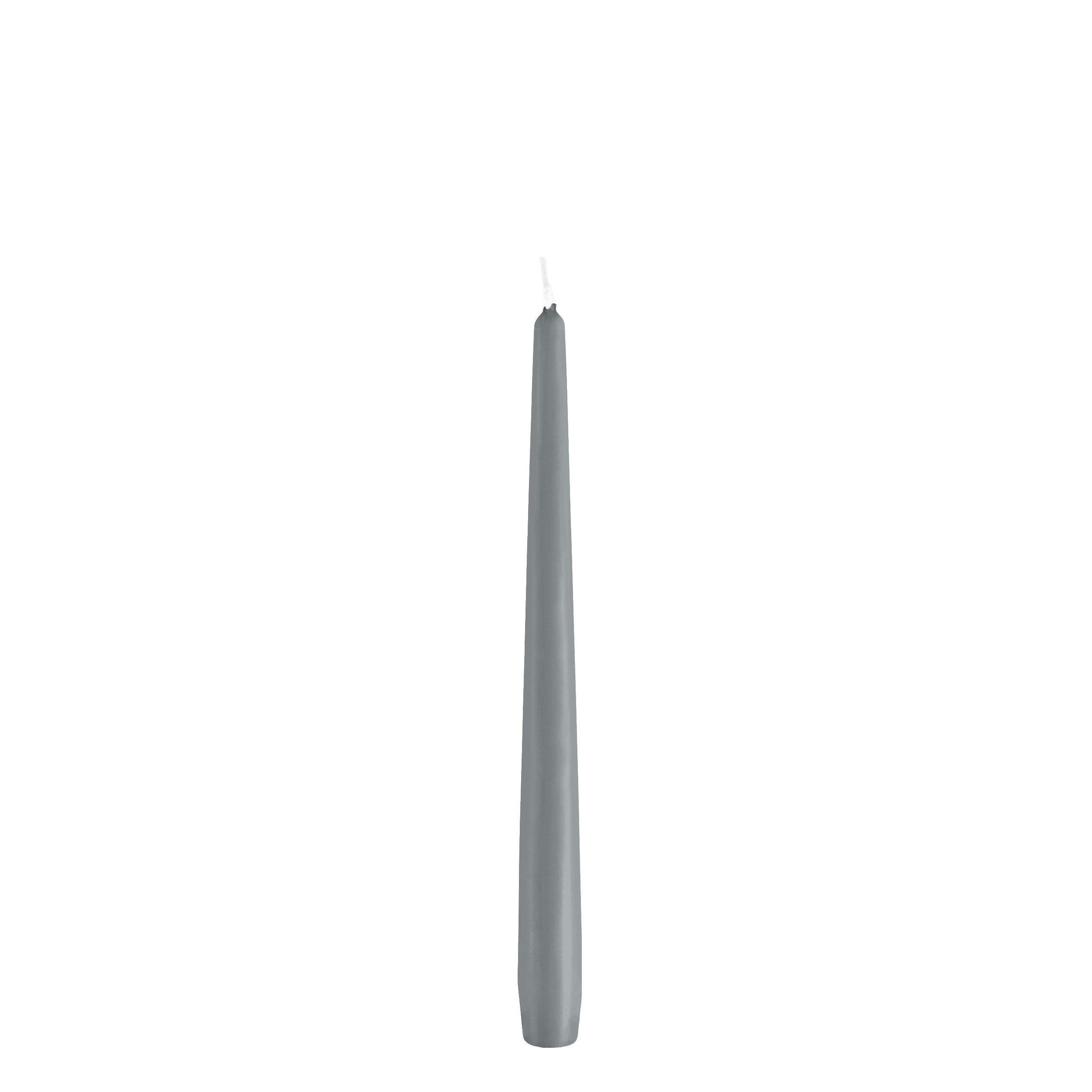 Kopschitz Kerzen Spitzkerze Spitzkerzen Silbergrau 290 x Ø 23 mm, 12 Stück