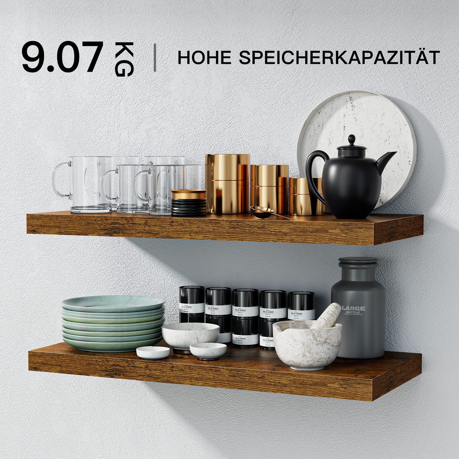 Totnz Wandregal 2er-Set, 60 x 17 günstig online kaufen