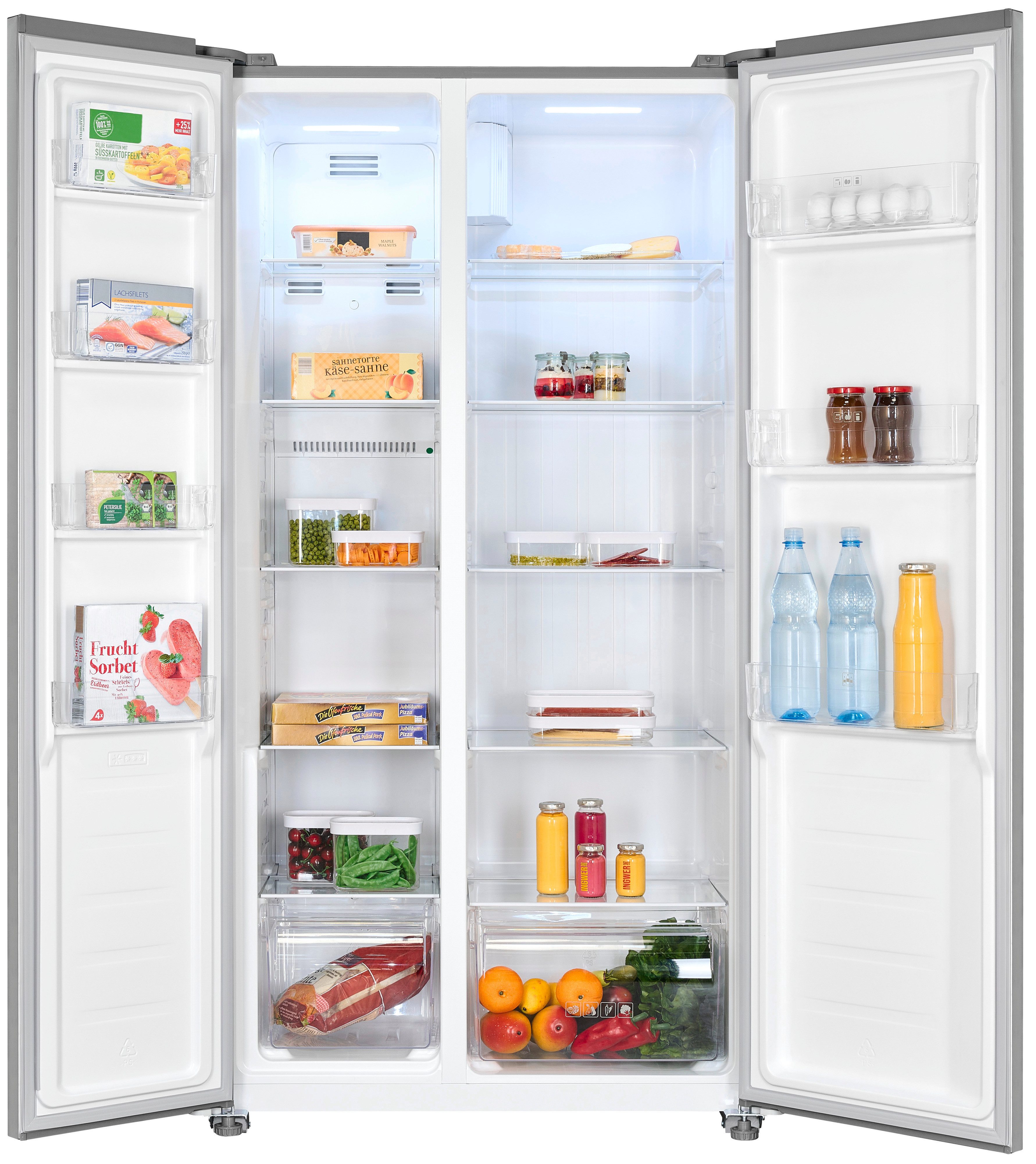 exquisit Side-by-Side SBS46-040E inoxlook, 177 cm hoch, 90 cm breit