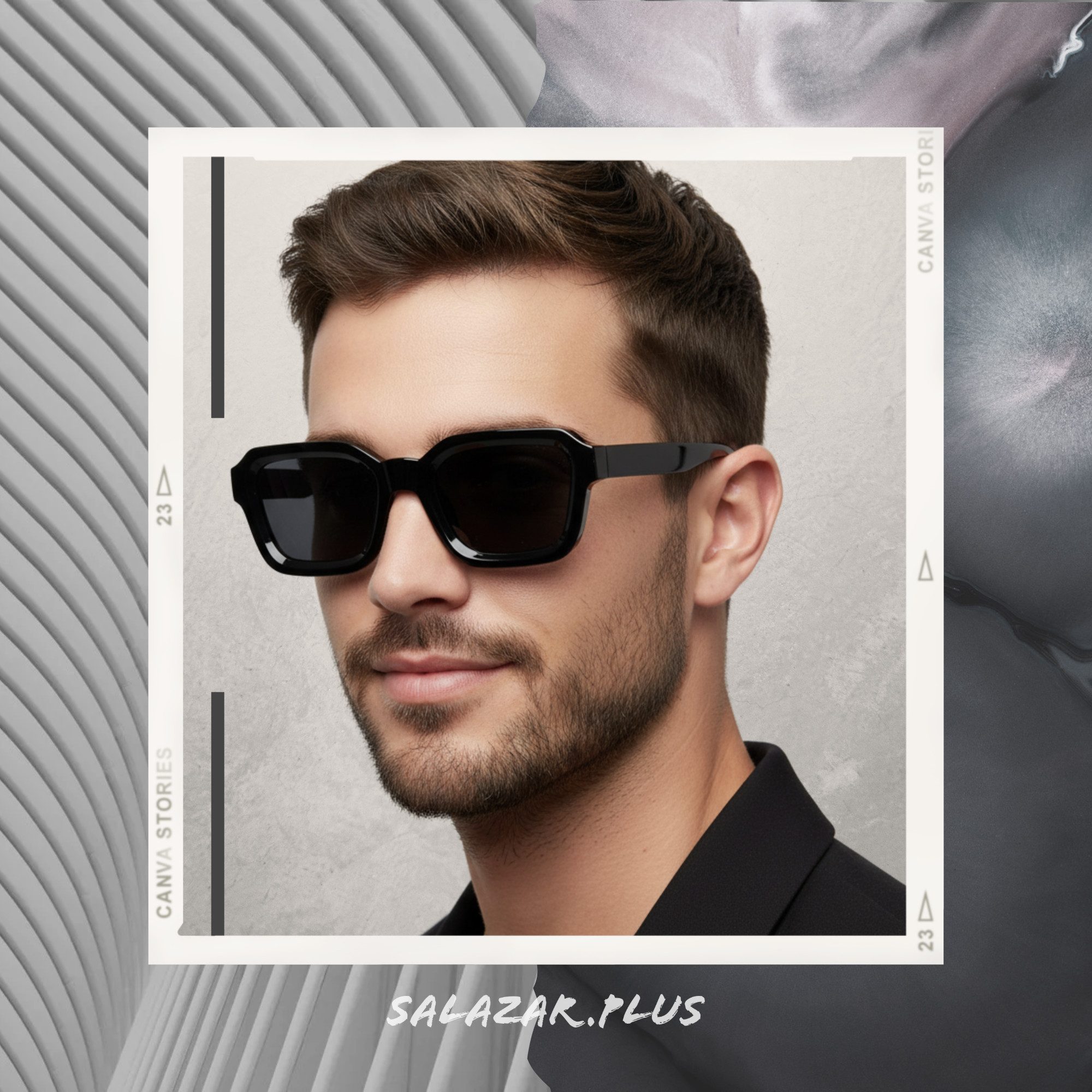 salazar.plus Sonnenbrille Dick Rechteckig Premium Unisex Klotzig Damen Herren Brille – Bild 2 von 5