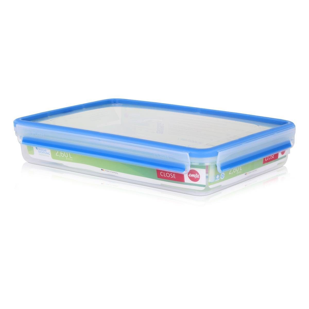 Emsa Vorratsdose Emsa 508545 Rechteckige Frischhaltedose mit Deckel, 2,6 Liter, (1er Pa, Kunststoff