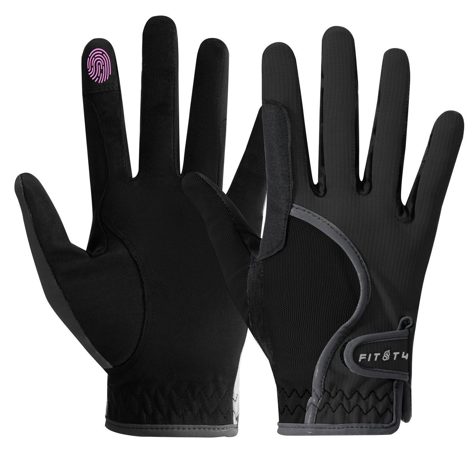 LuxusKollektion Reithandschuhe Reithandschuhe Kinder atmungsaktiv Grip Schwarz M (1-St)