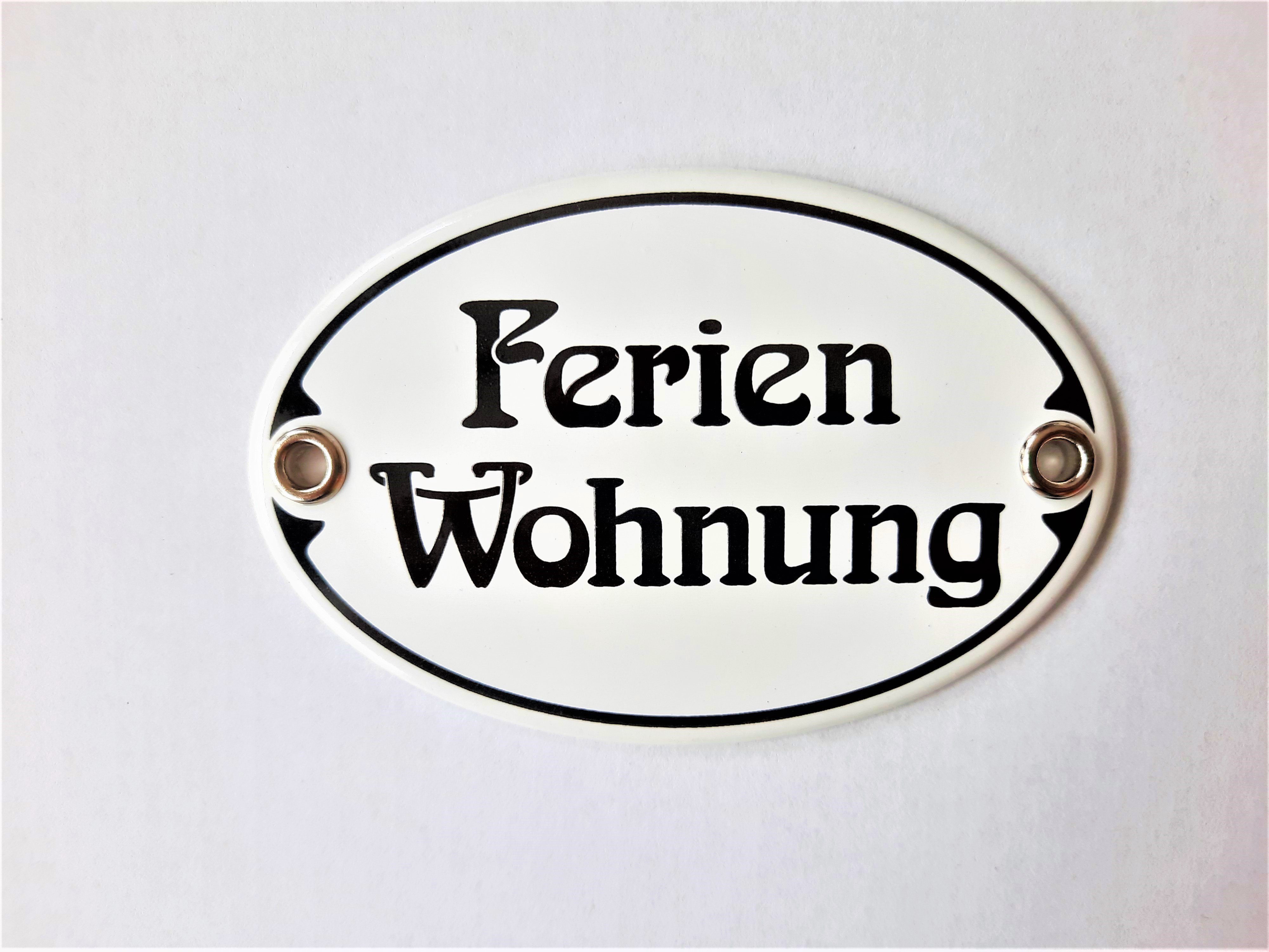 Elina Email Schilder Hinweisschild "Ferienwohnung", (Emaille/Email)