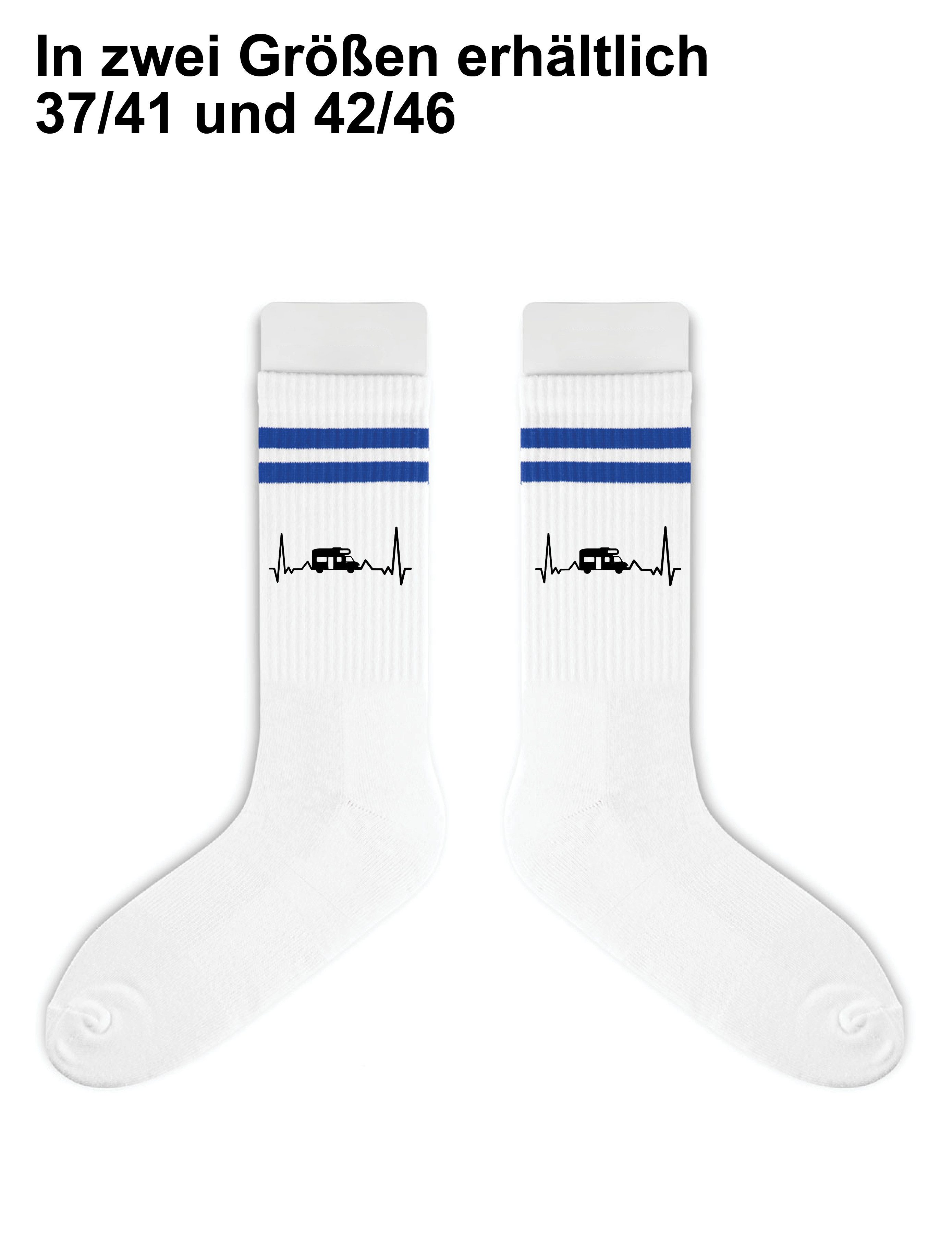 Youth Designz Tennissocken Unisex Socken "Heartbeat Camping" Aufdruck lustig Geschenk Statement mit verstärkter Verse und Zehenbereich