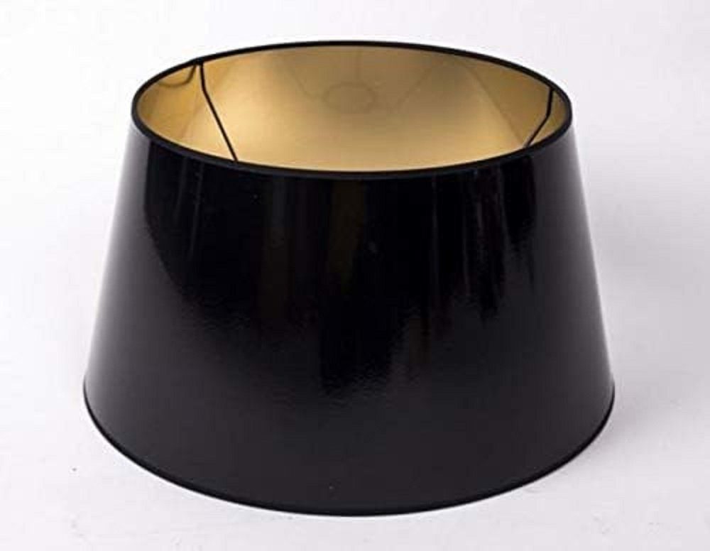 AMBIENTE-LEBENSART.DE Lampenschirm Designer-Lampenschirm-Schwarz-rund-konische Form Ø 40cm innen Gold