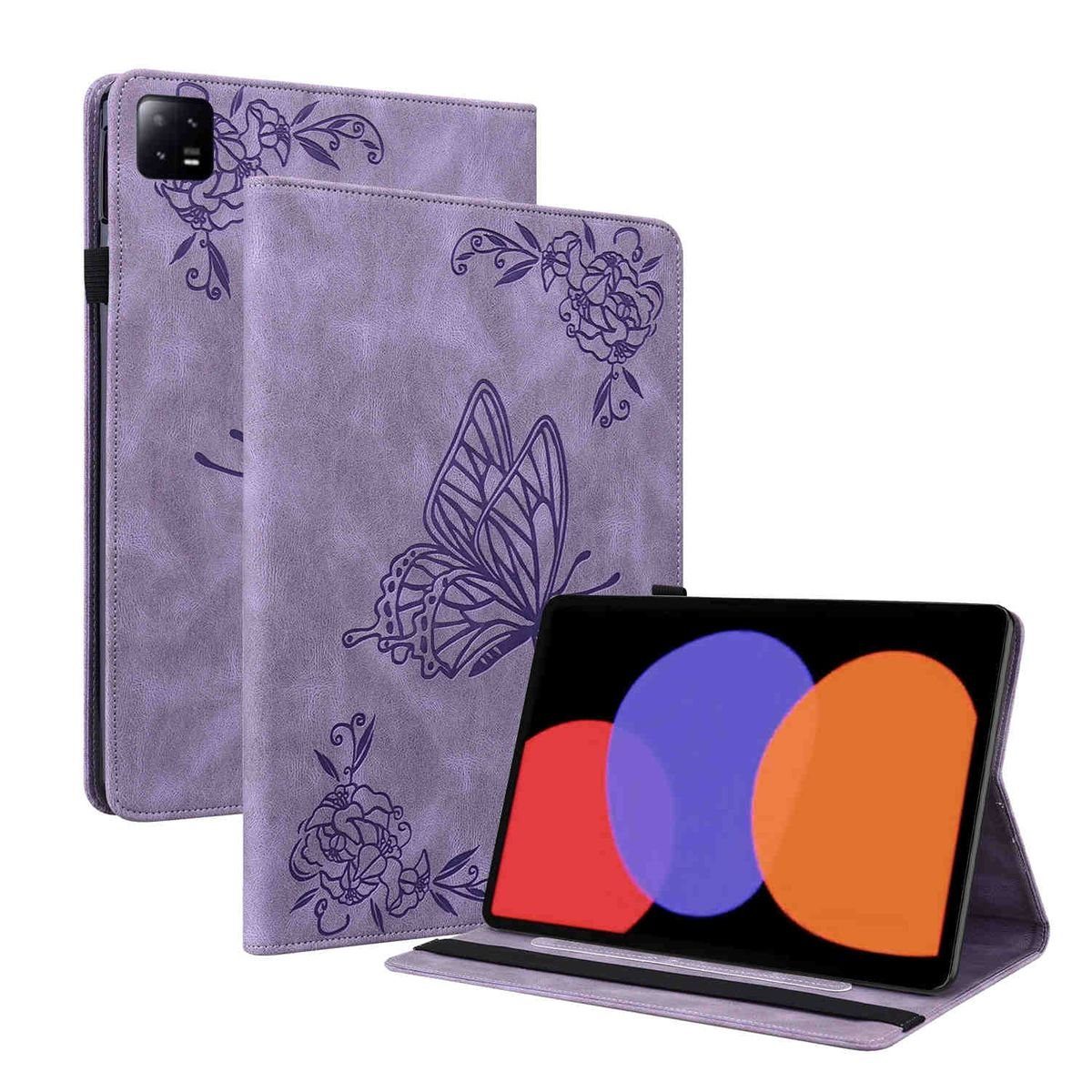 Wigento Tablet-Hülle Für Xiaomi Pad 6 / 6 Pro Kunstleder Schmetterling Style Tablet Tasche