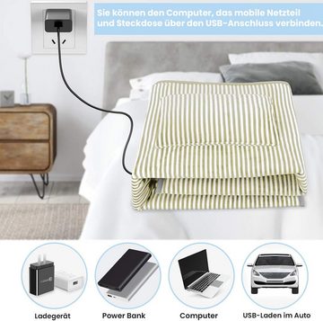 Vivitar Heizdecke USB Beheizbare Decke, Mini Decke 140x90 cm, aus doppelseitigem Flanell und Plüsch ultraweich - Heizbereich 22x22cm, 35~50 ℃ mit automatischer Abschaltzeit und Überhitzungsschutz, 5V-USB-Anschluss für Stromversorgung an Powerbank oder Ladegerät