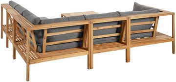Timbers Gartenlounge-Set Chesapeake, (Set, 6-tlg., verschiedene Stellmöglichkeiten), Set besteht aus 100% Akazienholz, inkl. Auflagen