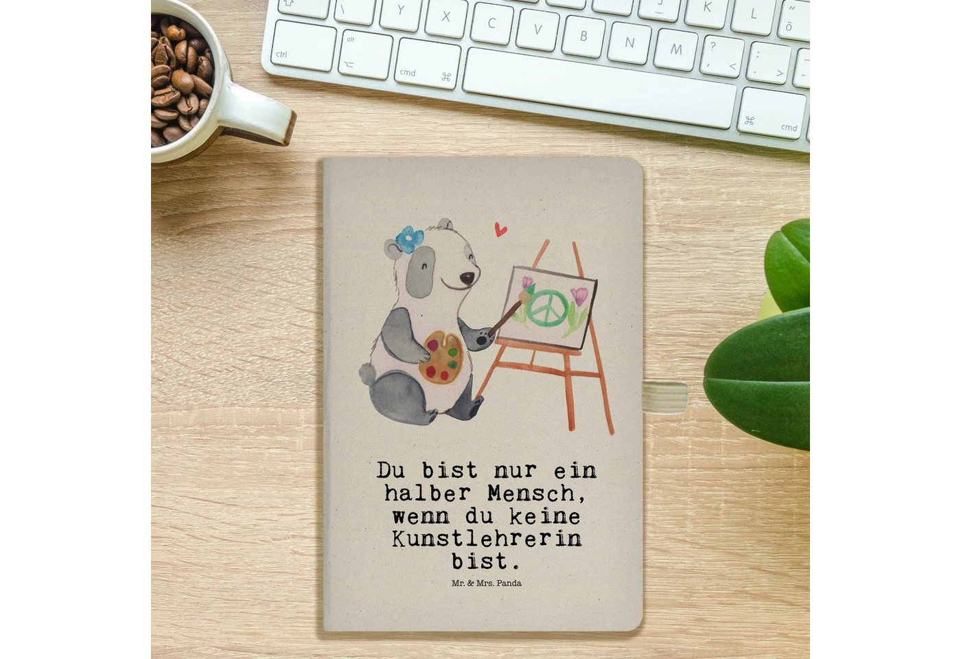 Thumbnail - Mr. & Mrs. Panda Notizbuch Kunstlehrerin Herz - Transparent - Geschenk, Acrylfarben, Hobbymaleri Mr. & Mrs. Panda, Flexi...