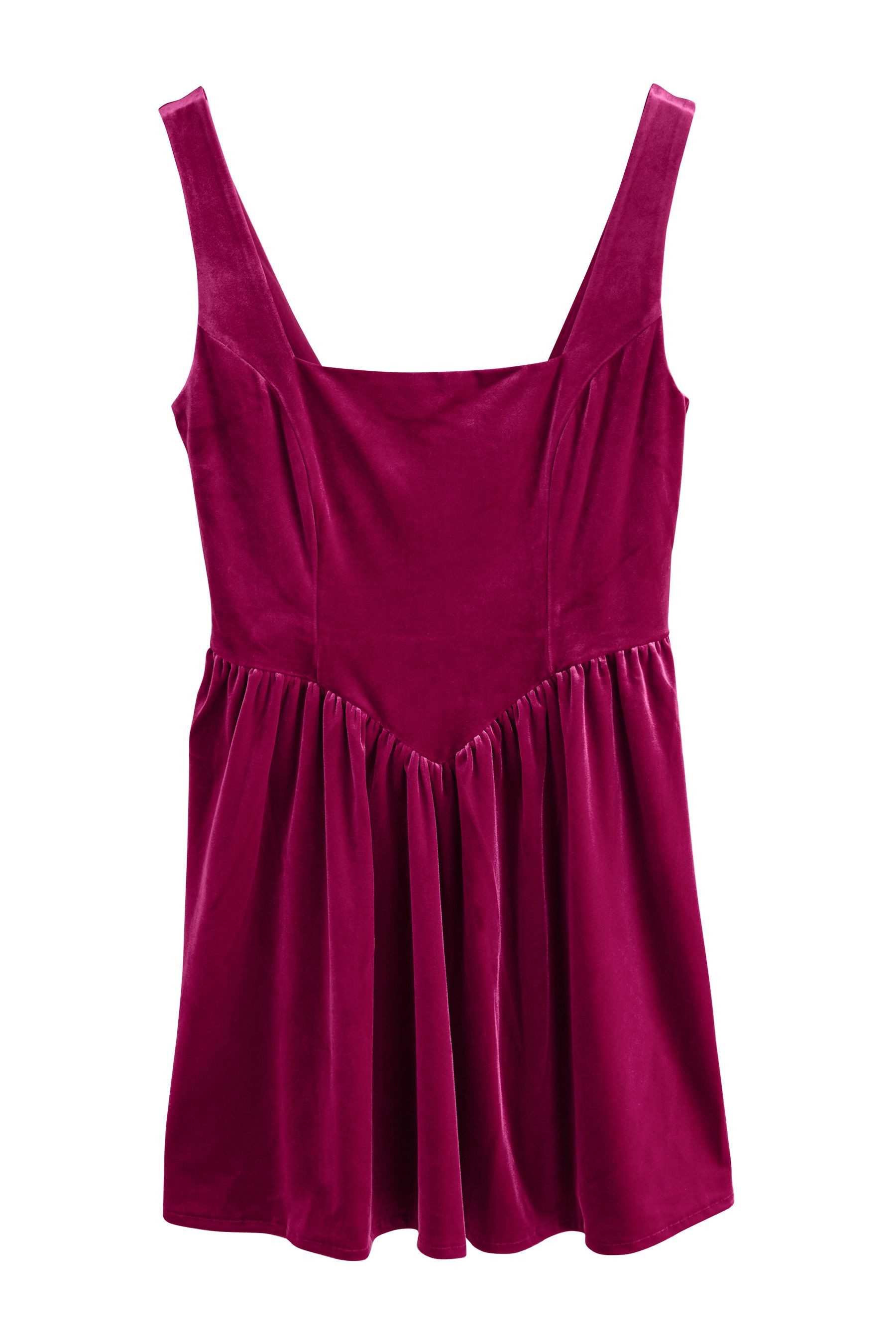 Samtkleid Tailliertes Minikleid aus Samt, Karreeausschnitt