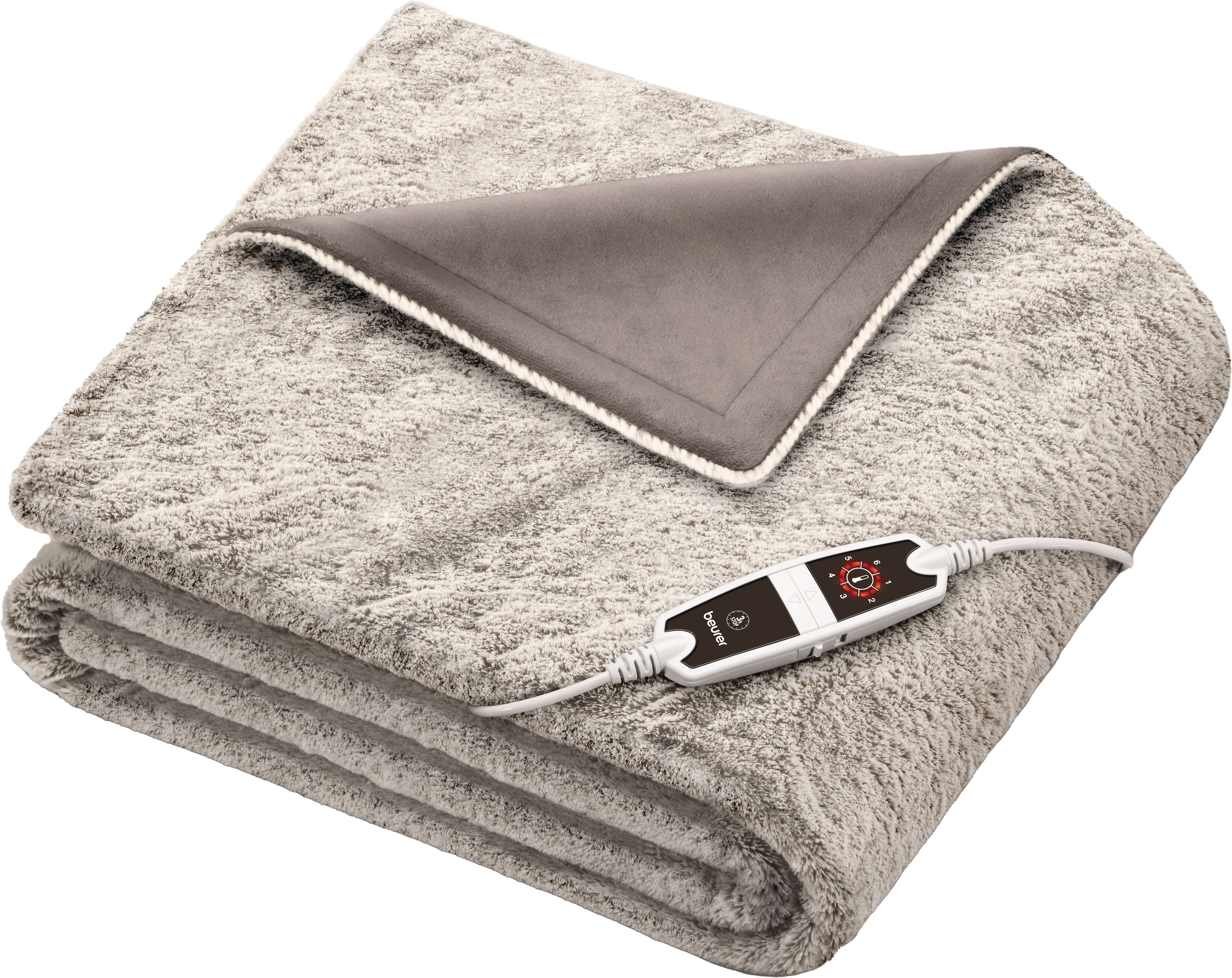 BEURER Heizdecke HD 150 taupe XXL, elektrische Wärmedecke zum Einkuscheln, 6 Temperaturstufen, kuscheliges Material, maschinenwaschbar