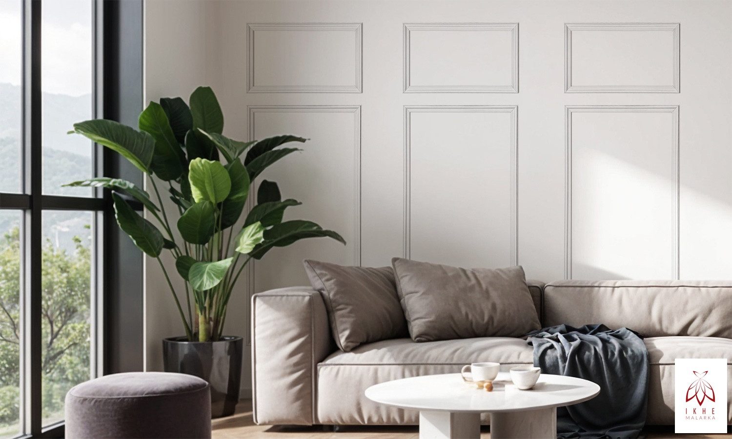 IKHEMalarka 3D Wandpaneel Hochwertiges Wandleisten Set – Zierleisten Stückleisten, (24 Wandleisten SET, Komplettset für 6 Wandrahmen) Wasserfest, stoßfest & leicht zu montieren