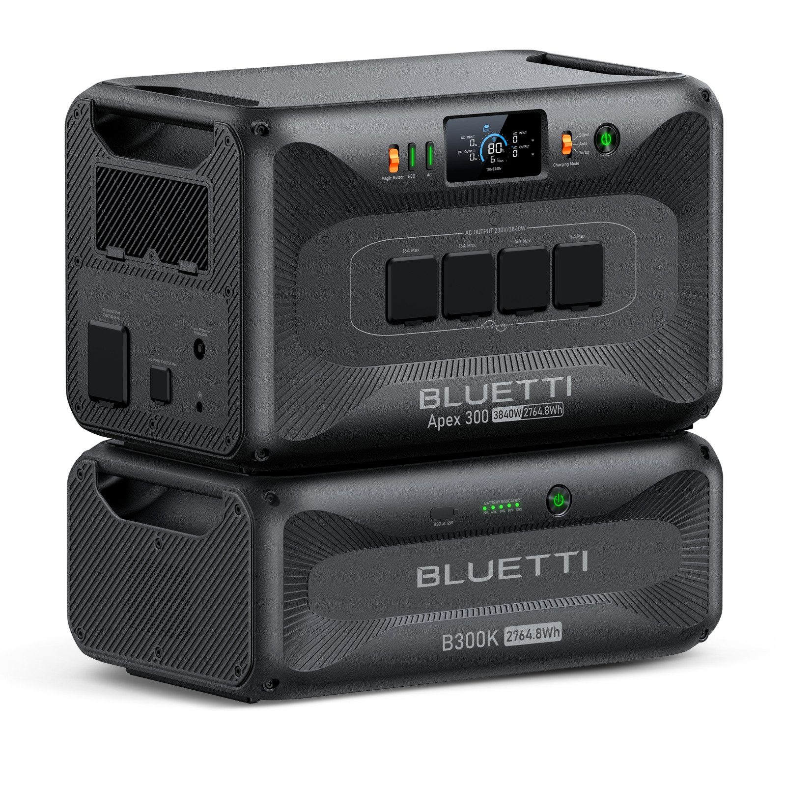 BLUETTI Stromerzeuger Apex 300 Solar Generator 2764.8 Wh/3840W (2025 Neu), 3,8 in kW, (mit 4 3840W AC Ausgängen (7680W Surge), LFP Modulares Stromversorgungssystem für Off-Grid, Notfall & RV