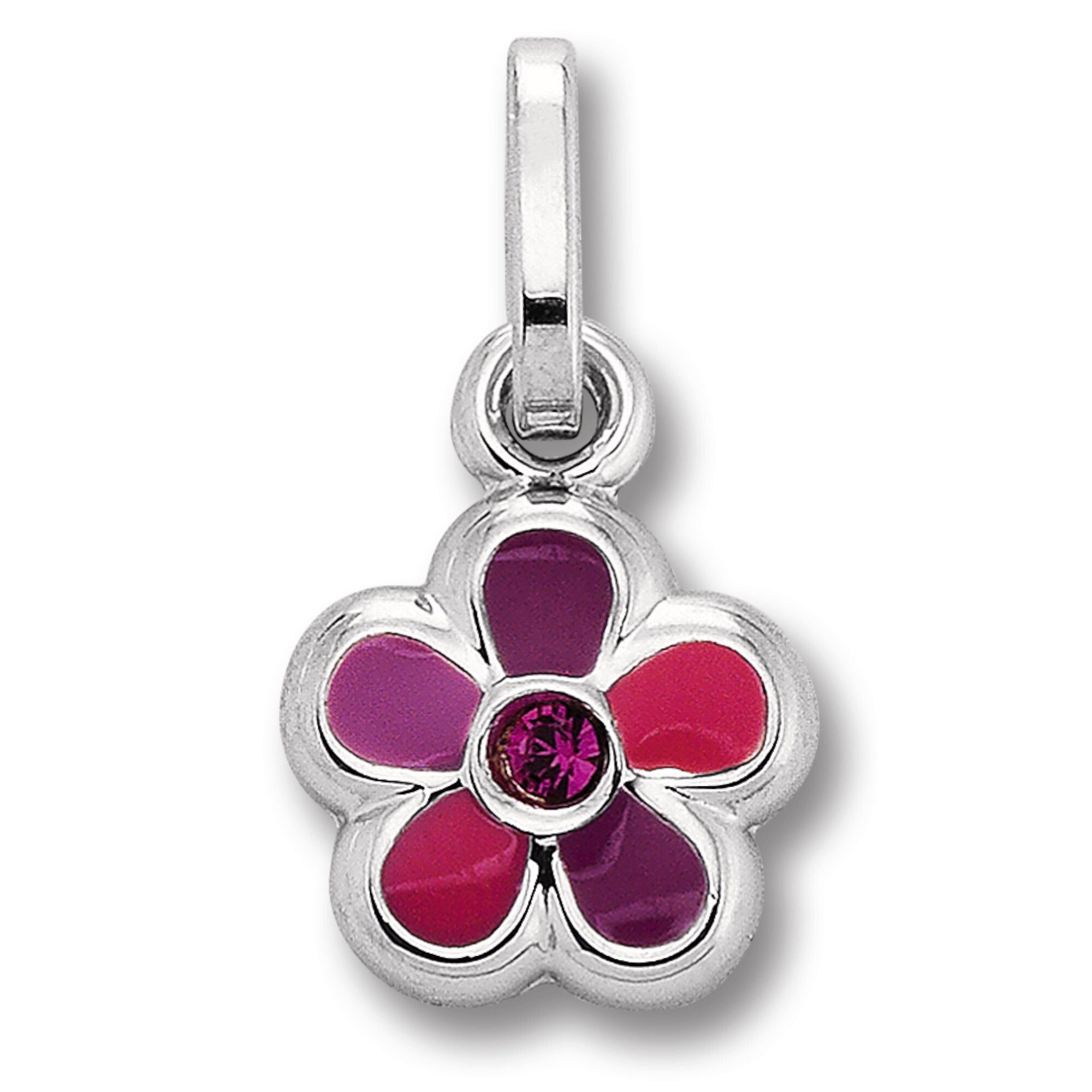 Kettenanhänger Zirkonia Blume Anhänger aus 925 Silber