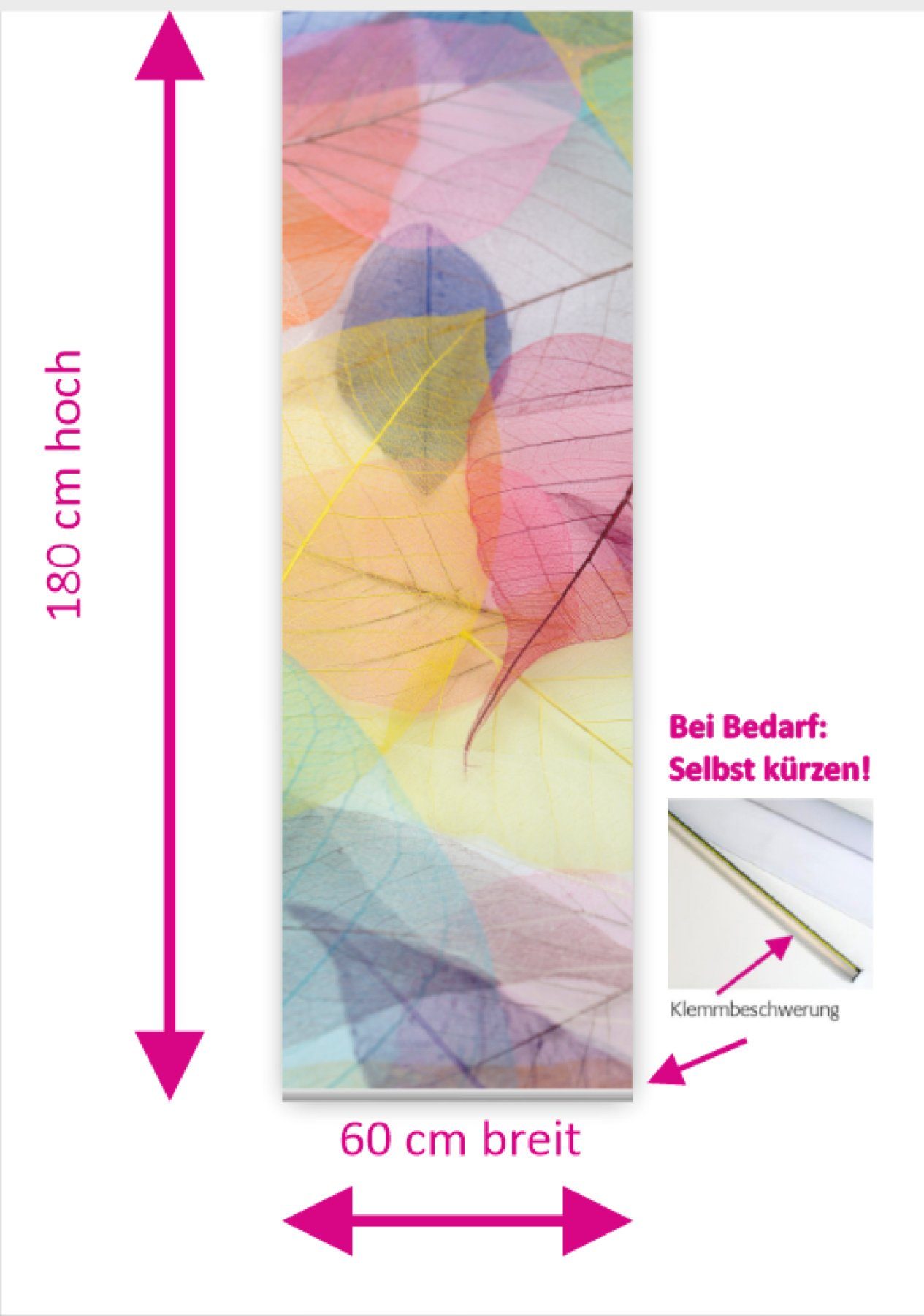 gardinen-for-life Schiebegardine HxB 180x60 Leaves B-line, - cm Color Flächenvorhang kurz