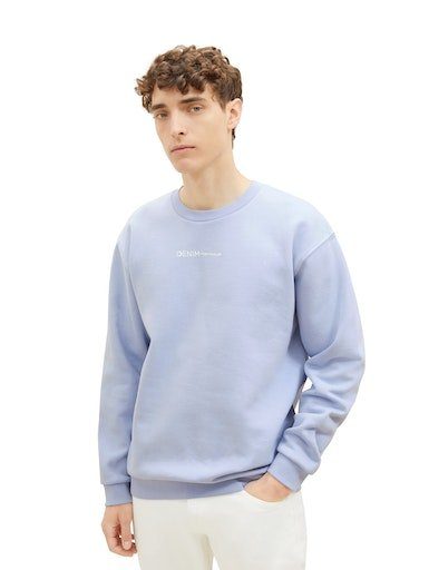 TOM TAILOR Denim Sweatshirt Logofrontprint mit blue tinted