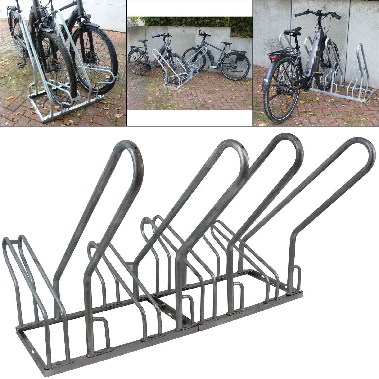 TRUTZHOLM Fahrradständer Fahrradständer Reihenparker für 4 Fahrräder feuerv