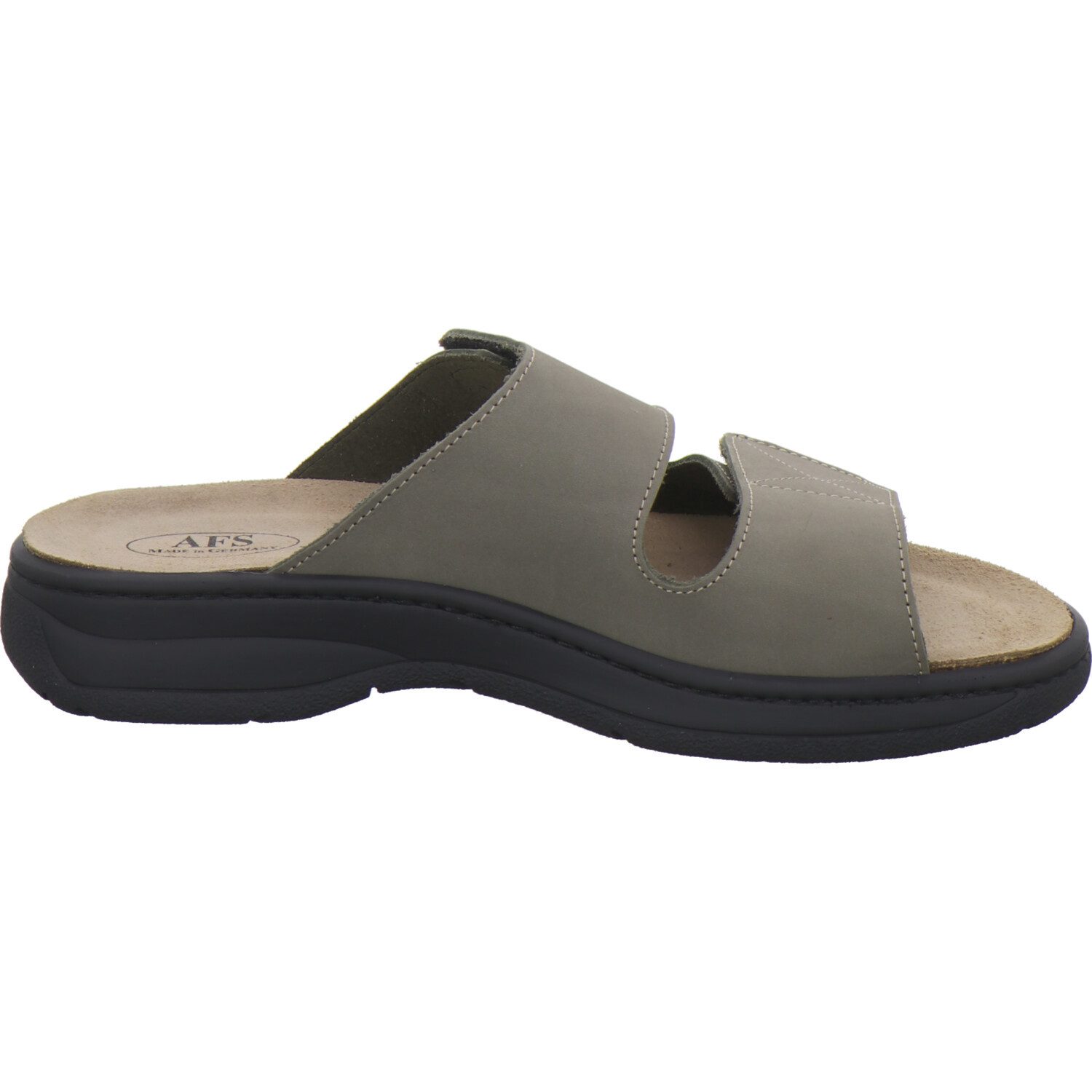AFS-Schuhe 350268 Wechselfußbett Pantolette für Herren mit Fußbett, bequeme Sandalen aus Leder