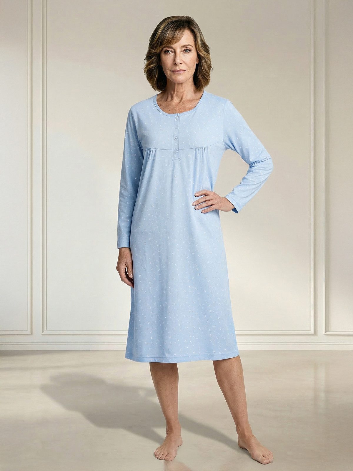 zeitlos Nachthemd Nachthemd Langarm - Krista Gänseblümchen