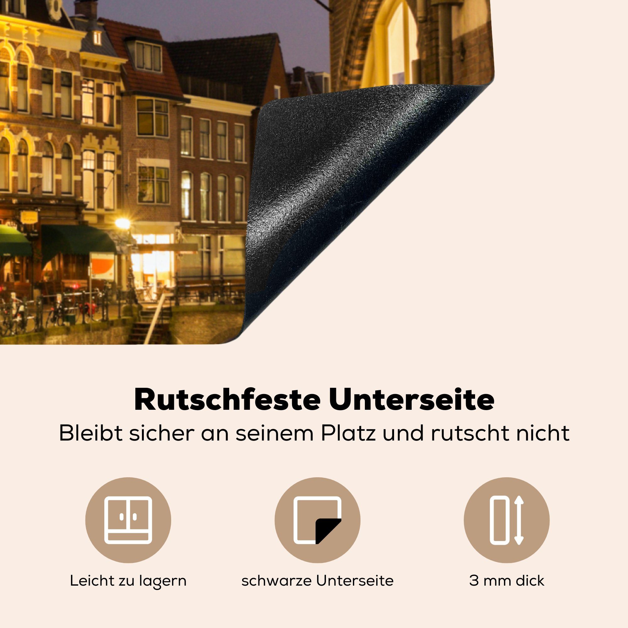 Wasser Licht, Arbeitsplatte tlg), Utrecht - 78x78 Ceranfeldabdeckung, küche für (1 Herdblende-/Abdeckplatte Vinyl, MuchoWow - cm,