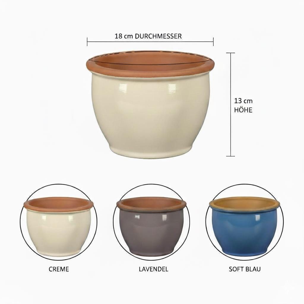 Teramico Pflanzkübel Blumentopf Pflanzgefäß aus Keramik Modell "Roma" 18cm günstig online kaufen