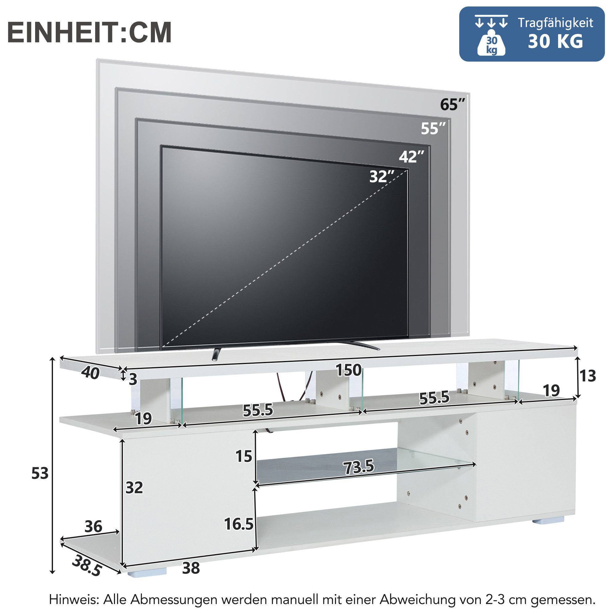 autolock Lowboard TV-Schrank Hochglanz mit LED-Beleuchtung für 60-Zoll-Fern günstig online kaufen