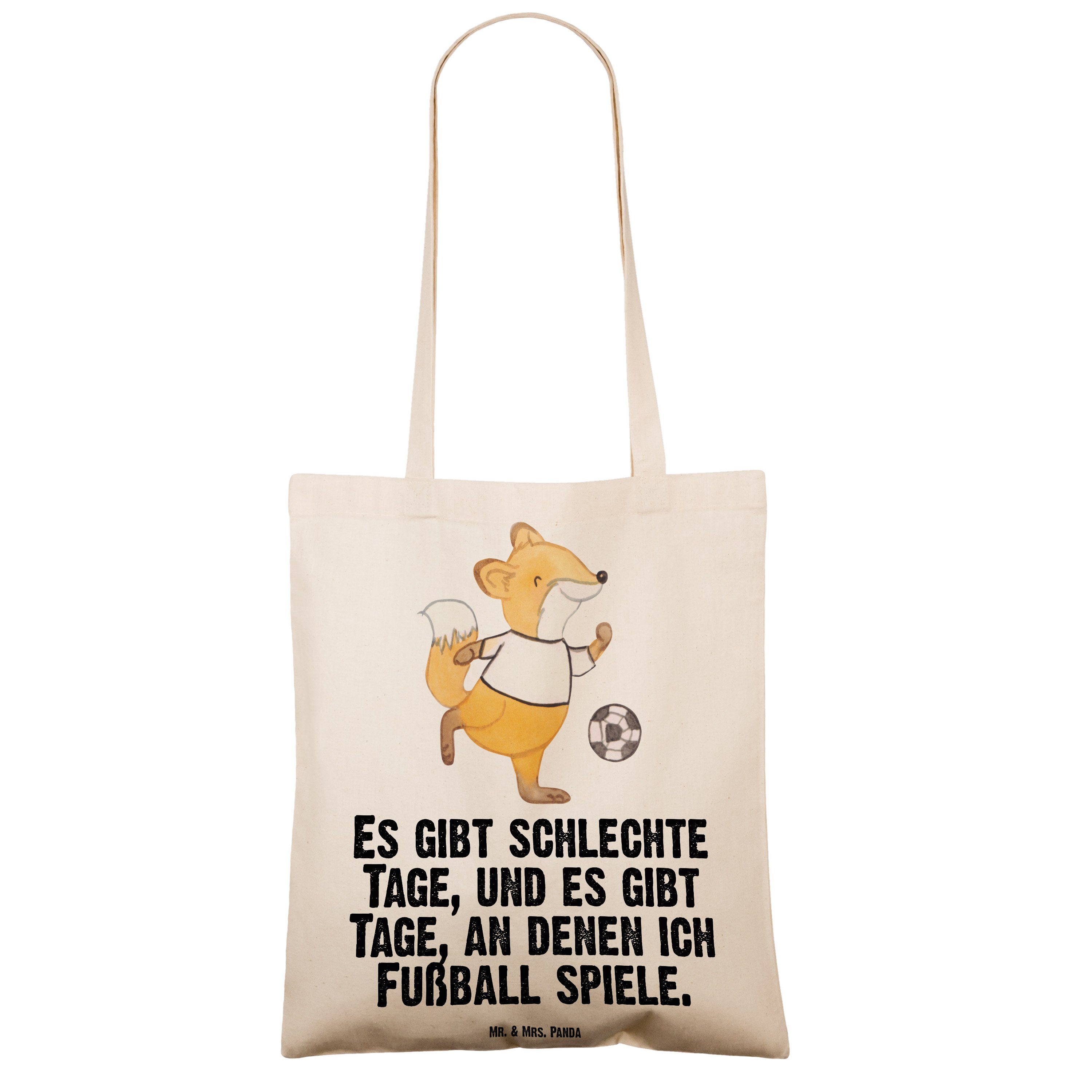 Mr. & Mrs. - Transparent Fußball Panda spielen Bolzen, Soccer, Fuchs Tragetasche (1-tlg) - Tage Geschenk