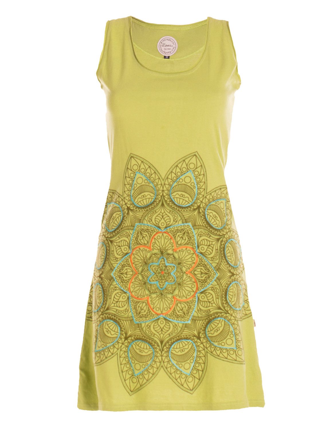 Vishes Sommerkleid Ärmelloses Jersey Kleid Baumwolle Mandala Print Sommer Alternative Mode, Boho, Hippie, Ethno, Festival