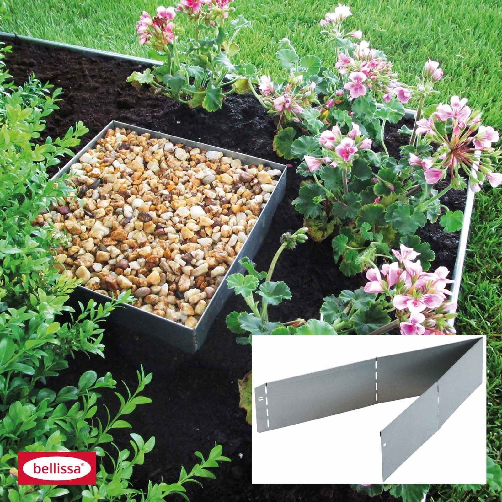 Bellissa Rasenkante Bellissa Rasenkante Square verzinkt 30x30cm H13cm Beetumrandung Beetei
