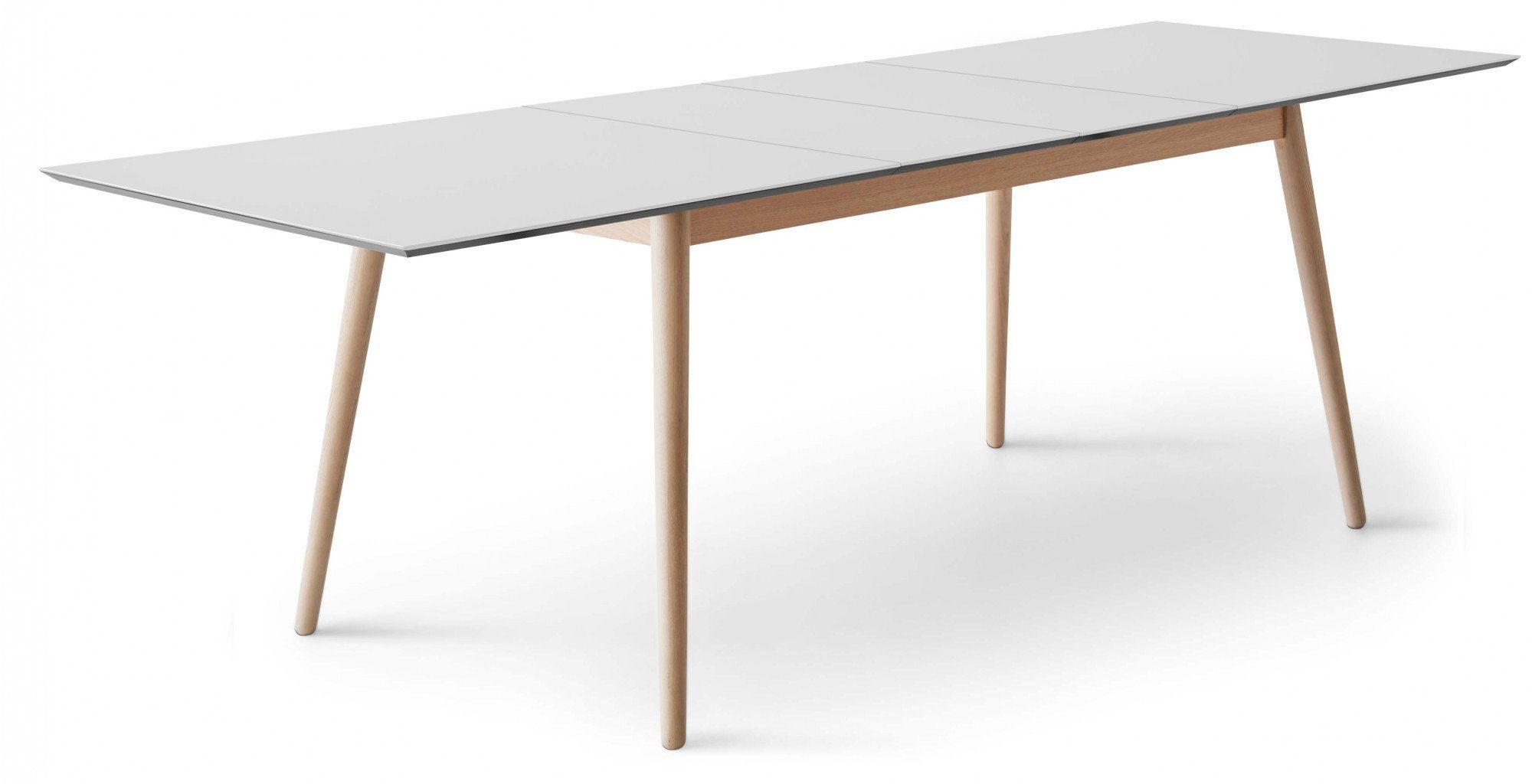 Hammel Furniture Esstisch Hammel Weiß (1-St), Einlegeplatten by Massivholzgestell, 2 rechteckige mit Weiß MDF, Tischplatte Meza 