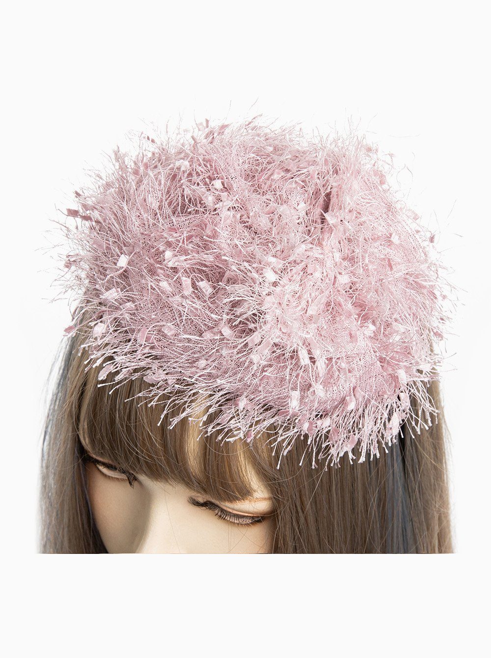 axy Haarreif Fascinator Haarreif Hut mit Scheife Headband Braut Kopfschmuck, Fascinator Cocktail Headwear Altrosa | Haarspangen