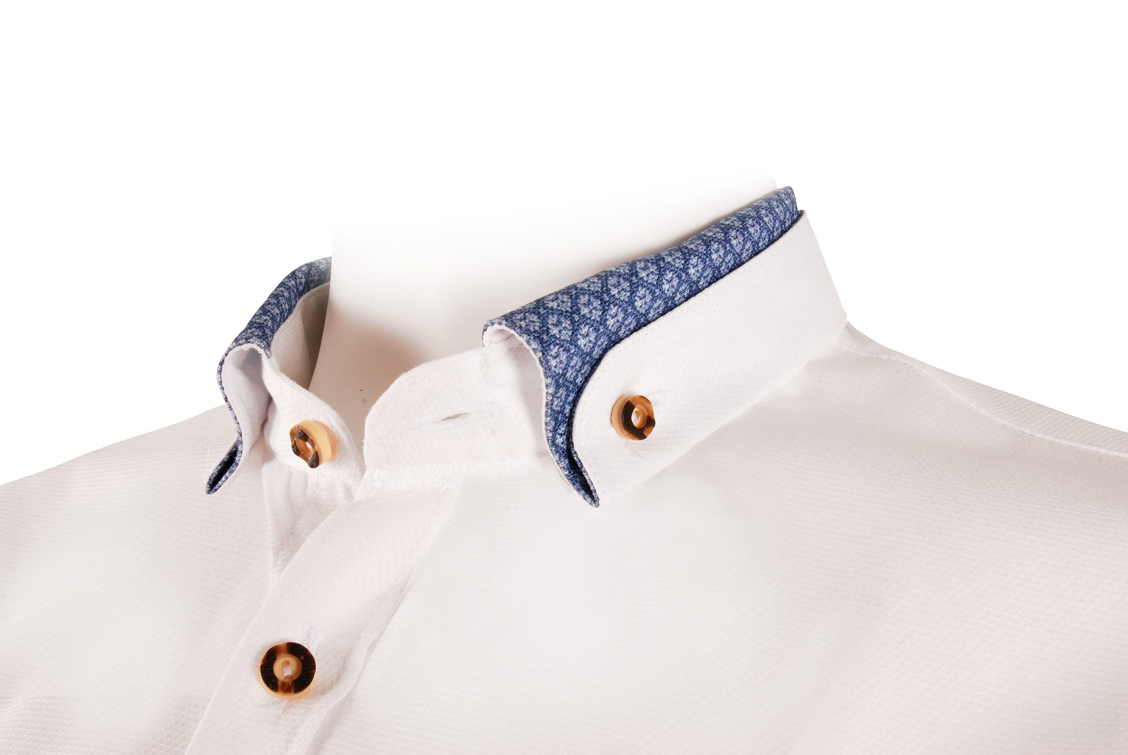 Moschen-Bayern Trachtenhemd Trachtenhemd SLIM FIT Herren Stehkragen Wiesn-Hemd Herrenhemd Weiß