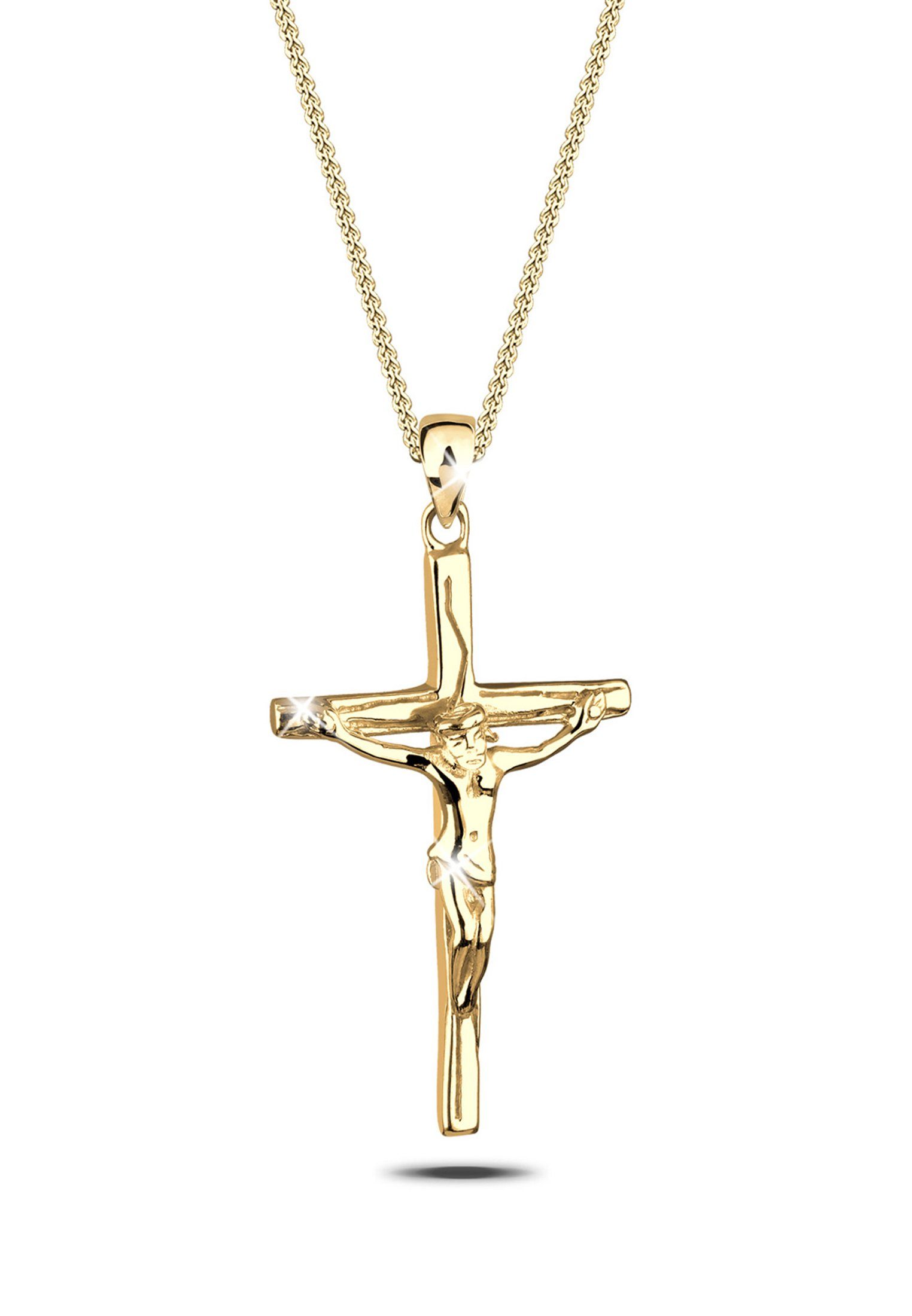 Elli Kette mit Anhänger mit Anhänger Kreuz Jesus Kruzifix 925 Silber, Kreuz günstig online kaufen