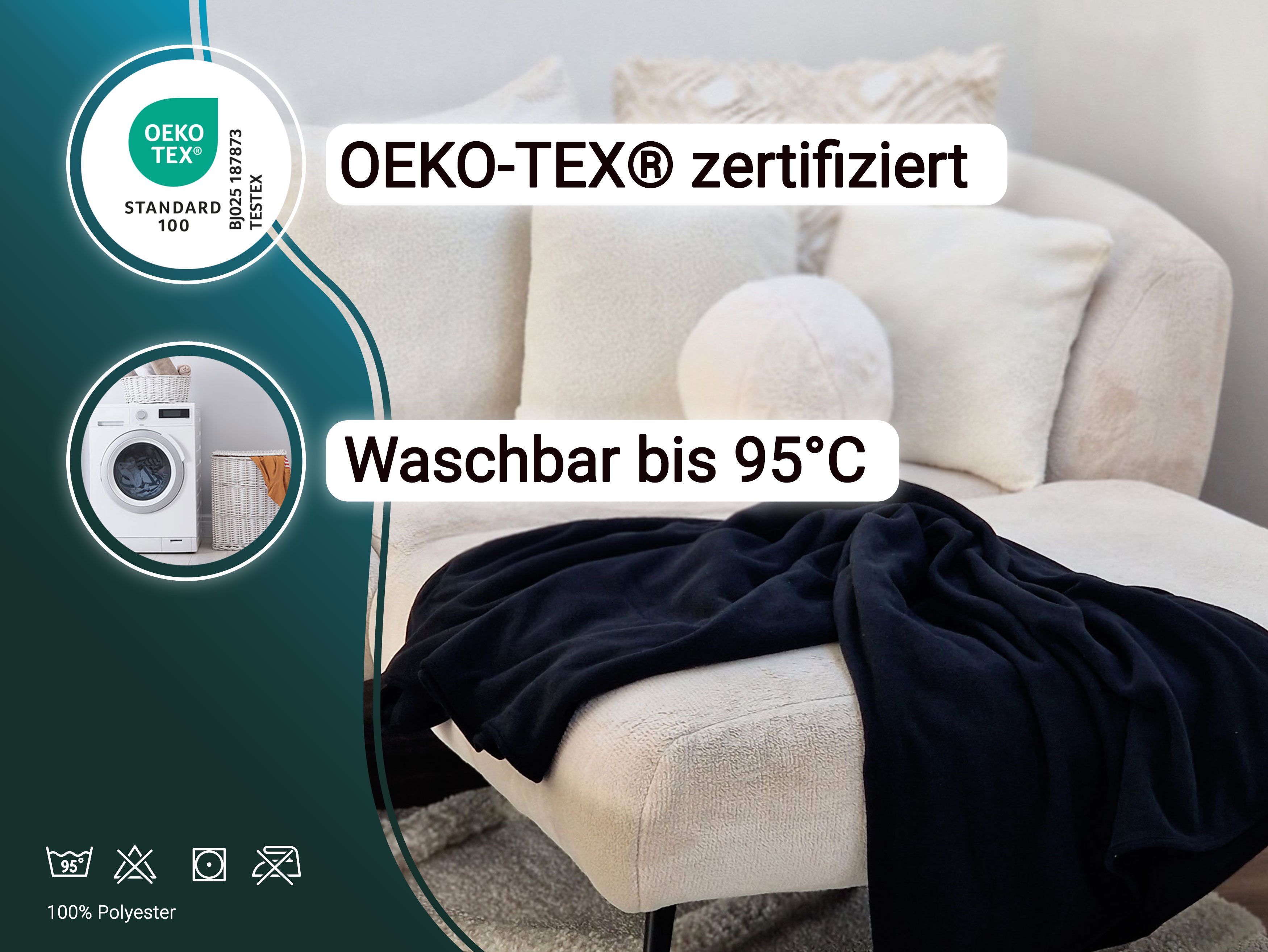 Wohndecke, ZOLLNER, hochwertiges Einfassband, 130 x günstig online kaufen
