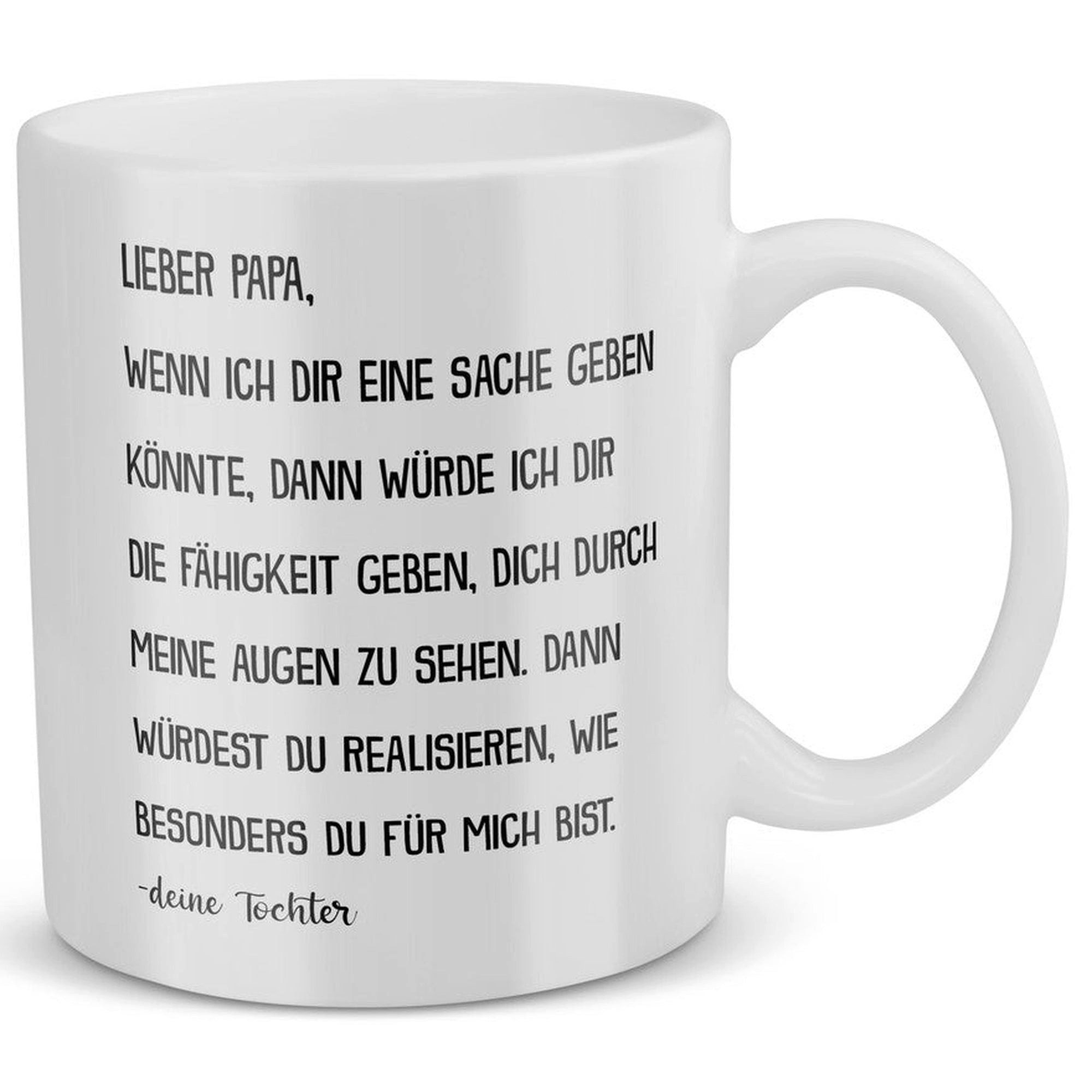 22Feels Tasse Papa Geschenk Vatertag von Tochter Vater Geburtstag Kaffeetasse Mann, Keramik, Made in Germany, Spülmaschinenfest