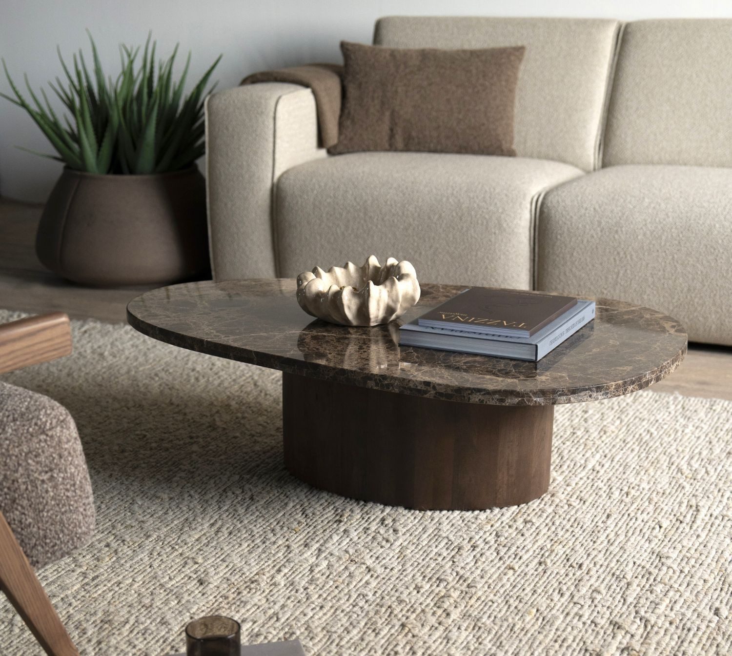 LEVEN Lifestyle Couchtisch "Lusso" oval brauner günstig online kaufen