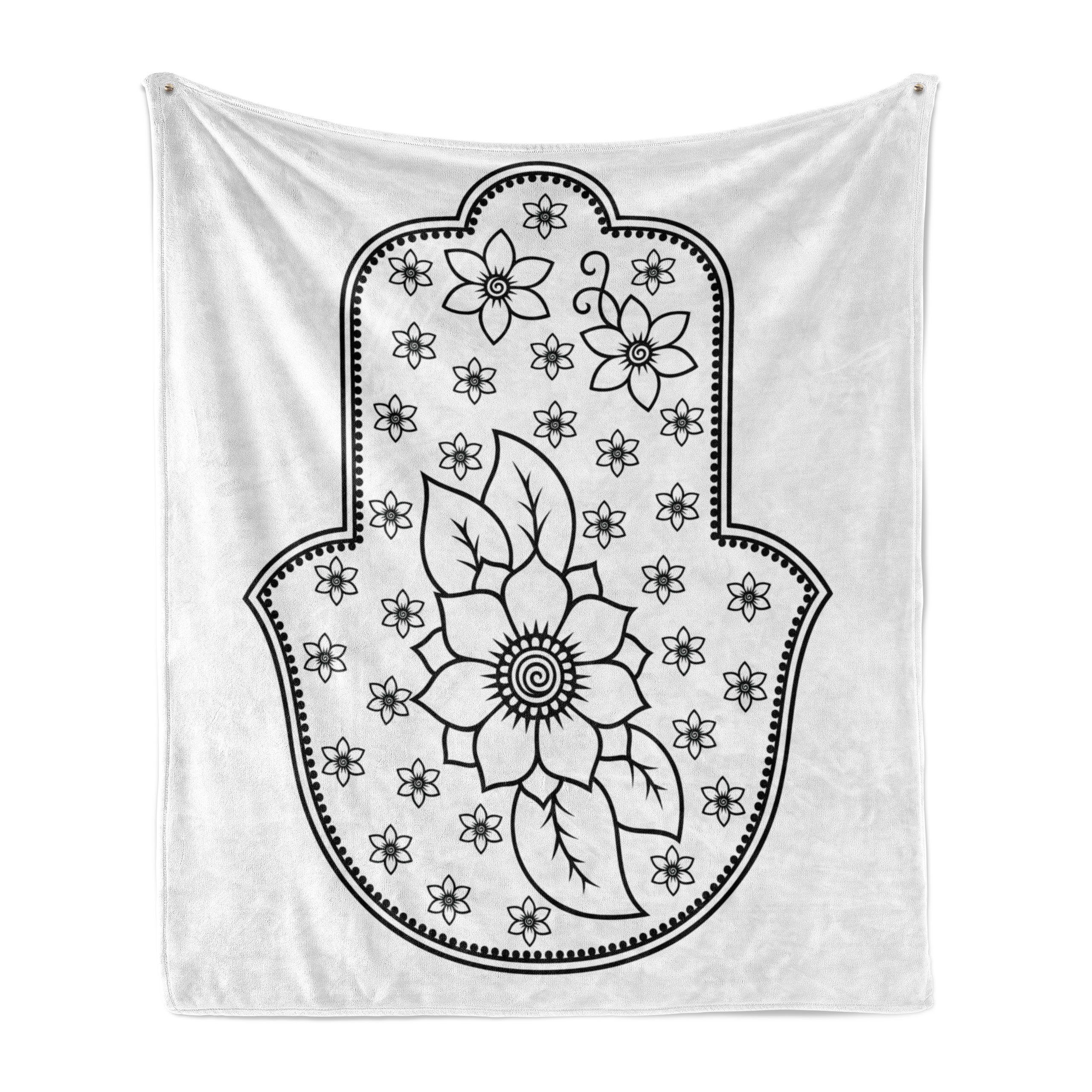 Wohndecke Gemütlicher Plüsch für den Abakuhaus, Hamsa Innen- Außenbereich, und Lotus