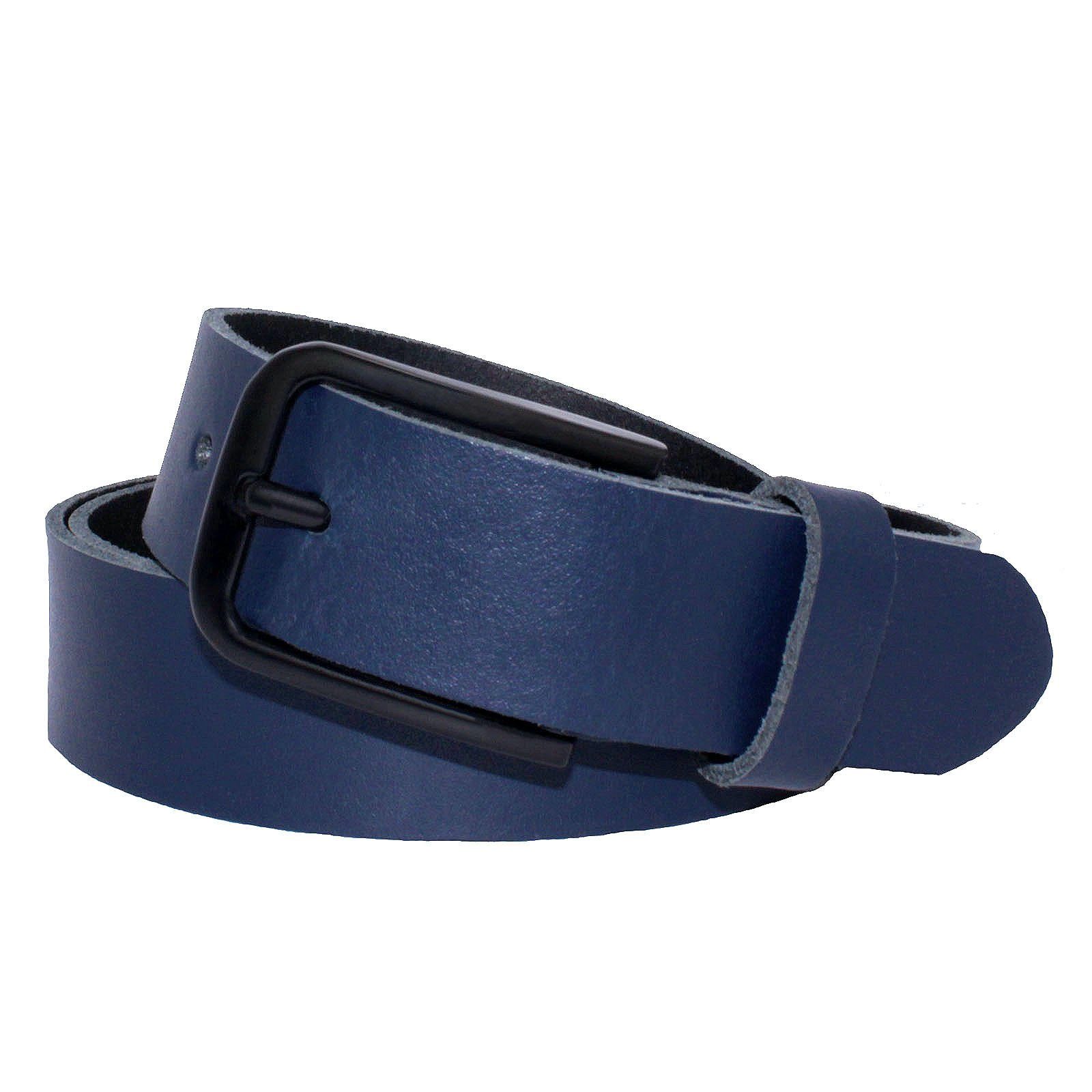 Stück kein breit, Echt 3cm Blau Gürtel GERMANY, gefertigt, Manza verklebtes Ledergürtel Kürzbar, Aus Jeansgürtel Leder vernähtes Leder, Unisex IN Echt Leder breit einen Ledergürtel 3cm MADE oder