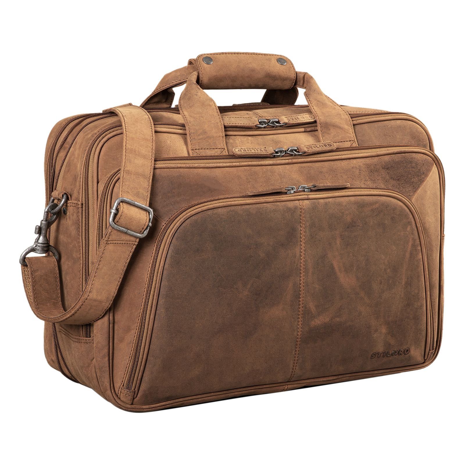 STILORD Aktentasche "Calisto" Extra Große Arbeitstasche Leder Vintage