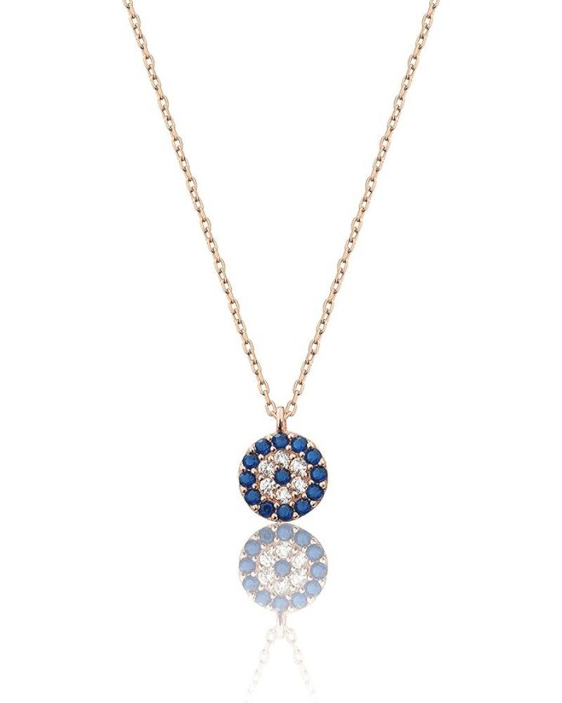 Einzelstück Kette mit Anhänger "Evil Eye" aus 925 Sterling Silber, 14K Rose günstig online kaufen