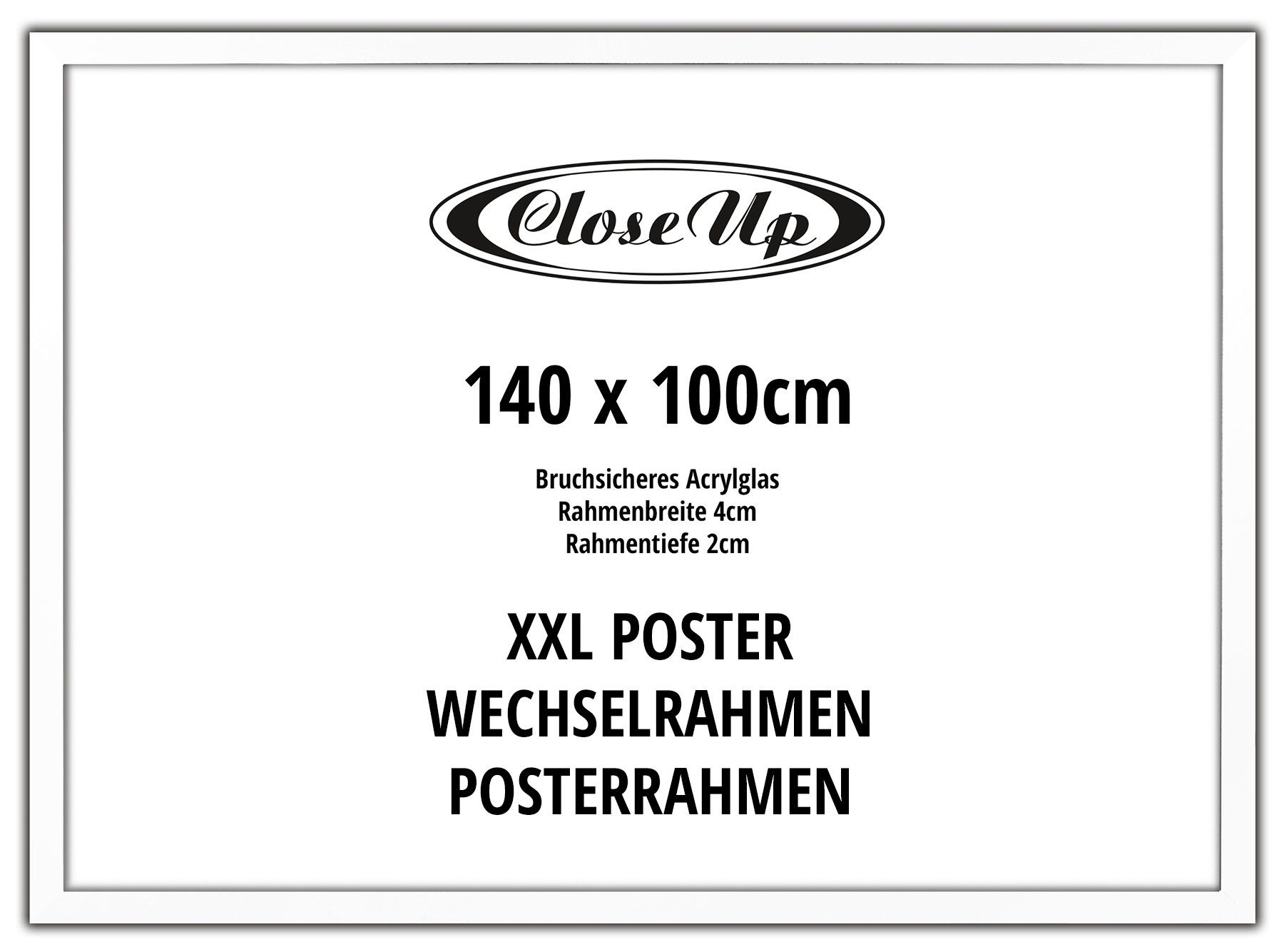 Close Up Bilderrahmen XXL Posterrahmen 100 x 140 cm weiß