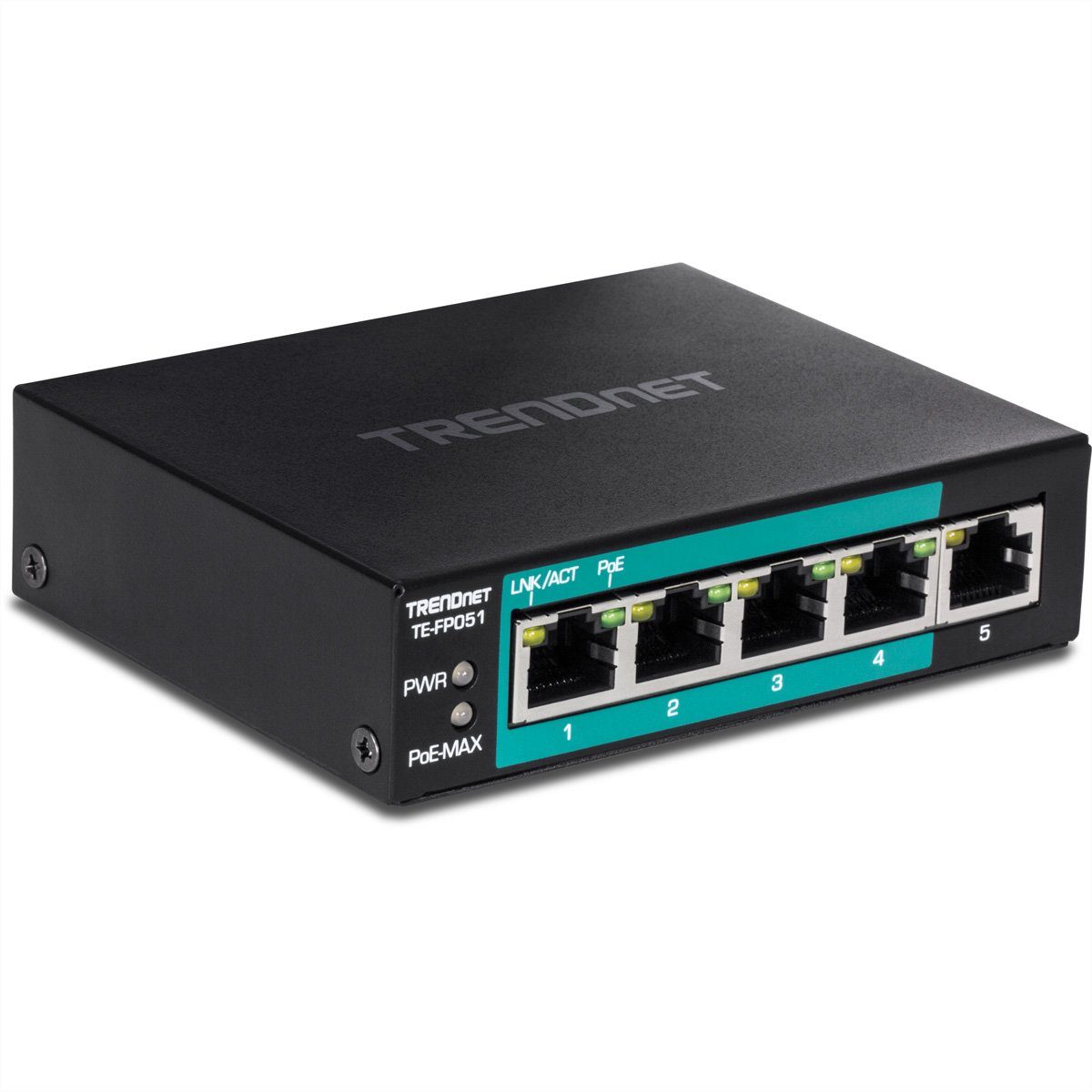 Trendnet TE-FP051 5-Port PoE+ Switch Fast Ethernet Long Range Netzwerk-Switch