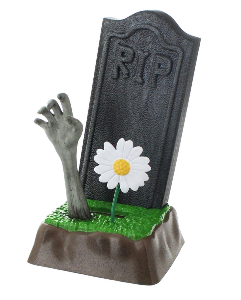 Horror-Shop Zombie-Kostüm RIP Halloween Grabstein als Handhalterung & Tischd