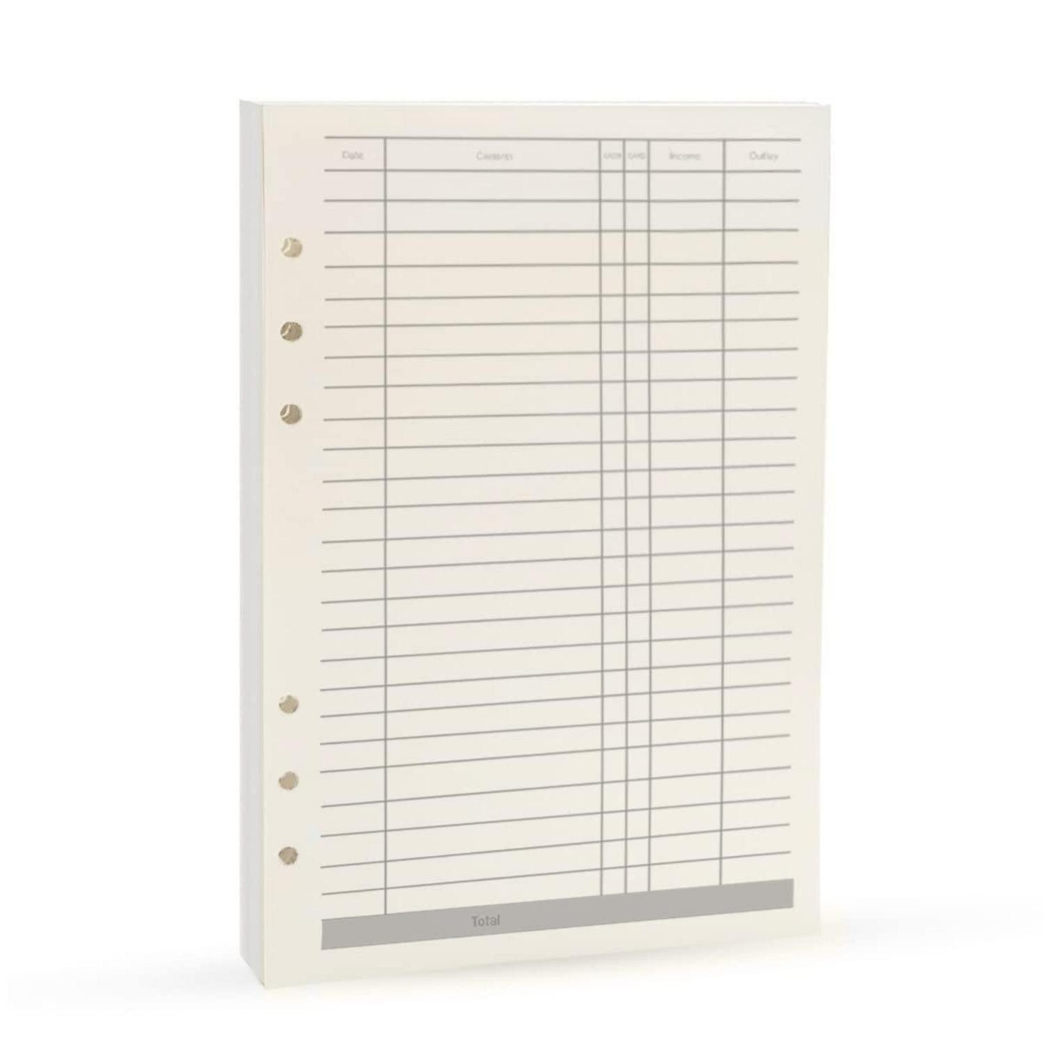 LuxusKollektion Terminplaner A5 Budget Binder Einlagen 90 Seiten creme 100gsm