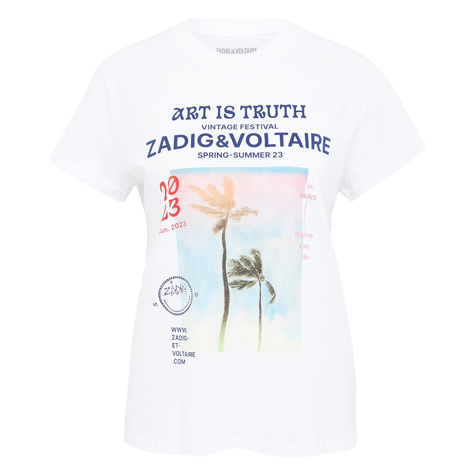 ZADIG & VOLTAIRE Shirttop T-Shirt ZOE PHOTOPRINT PALMIER aus Baumwolle